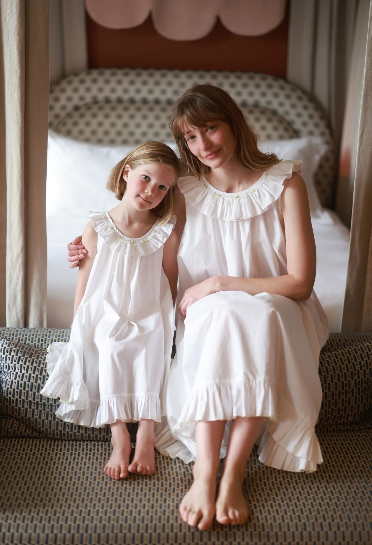 Memo Press x Smock London Women's Alice Dress Moonstone with Yellow Rose Hand Smocking sold by Smock London product image thumbnail 5