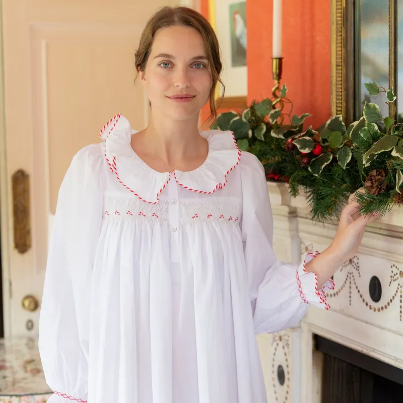 Nightingale Women's Dress Moonstone with Candy Cane Hand Smocking sold by Smock London