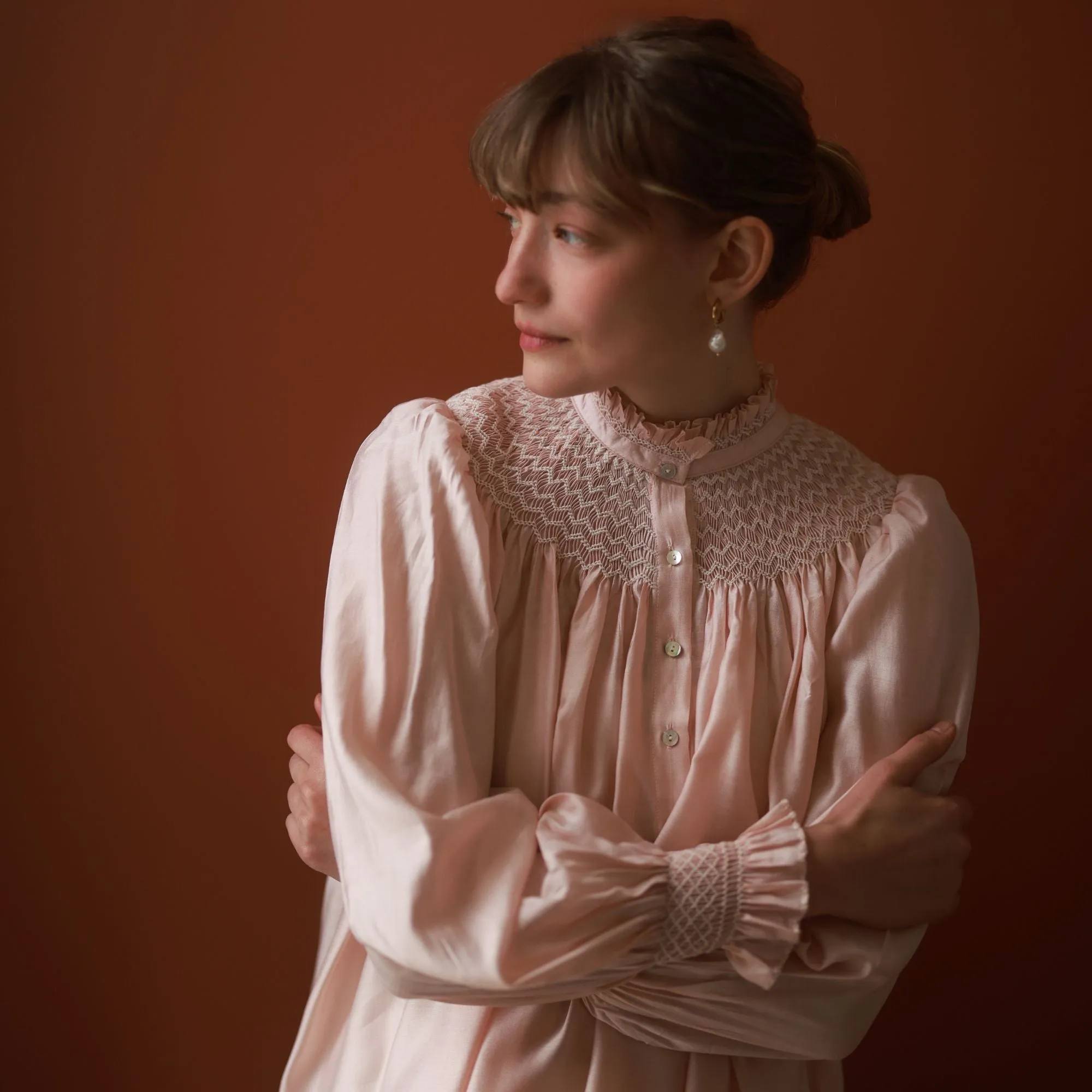 Scholl Blouse Angel’s Whisper Silk Cotton with Milk Hand Smocking Edition 49 sold by Smock London product image thumbnail 2