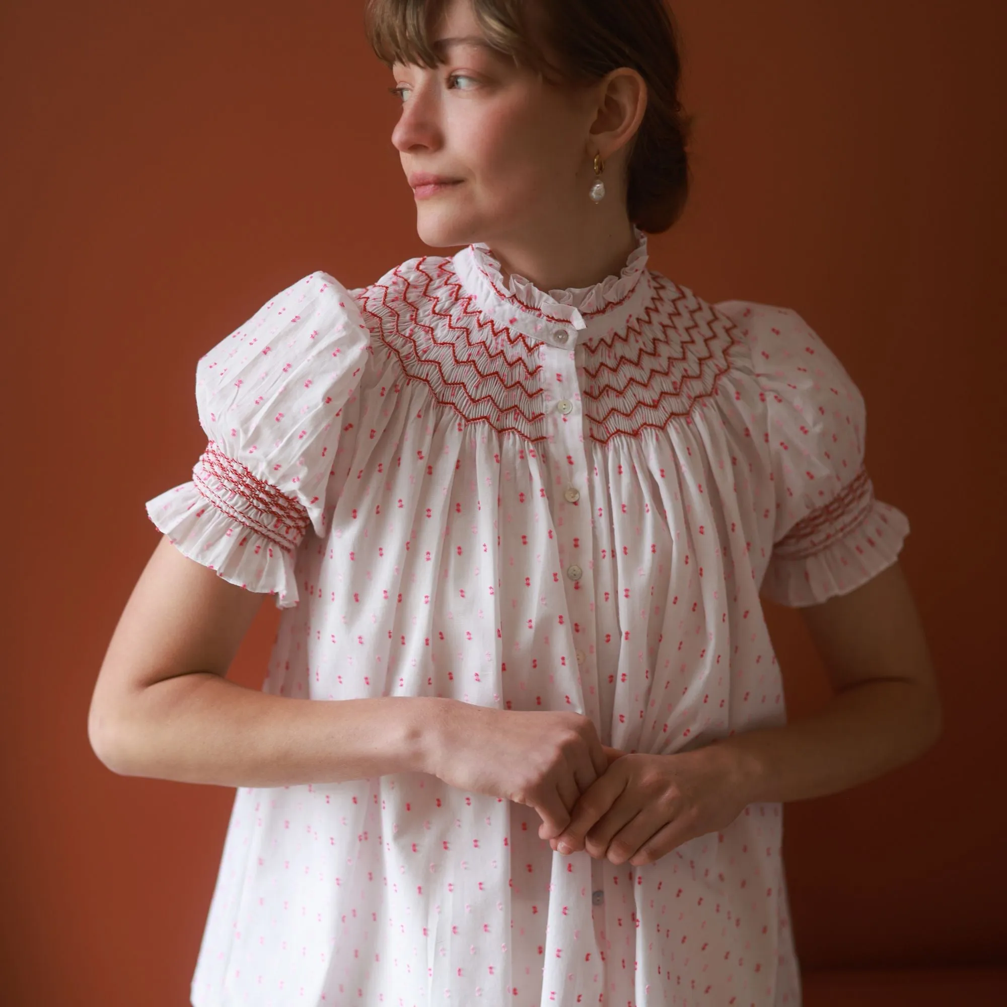 Scholl Blouse Valentine Ditsy with Big Love Hand Smocking Edition 58 sold by Smock London product image thumbnail 2