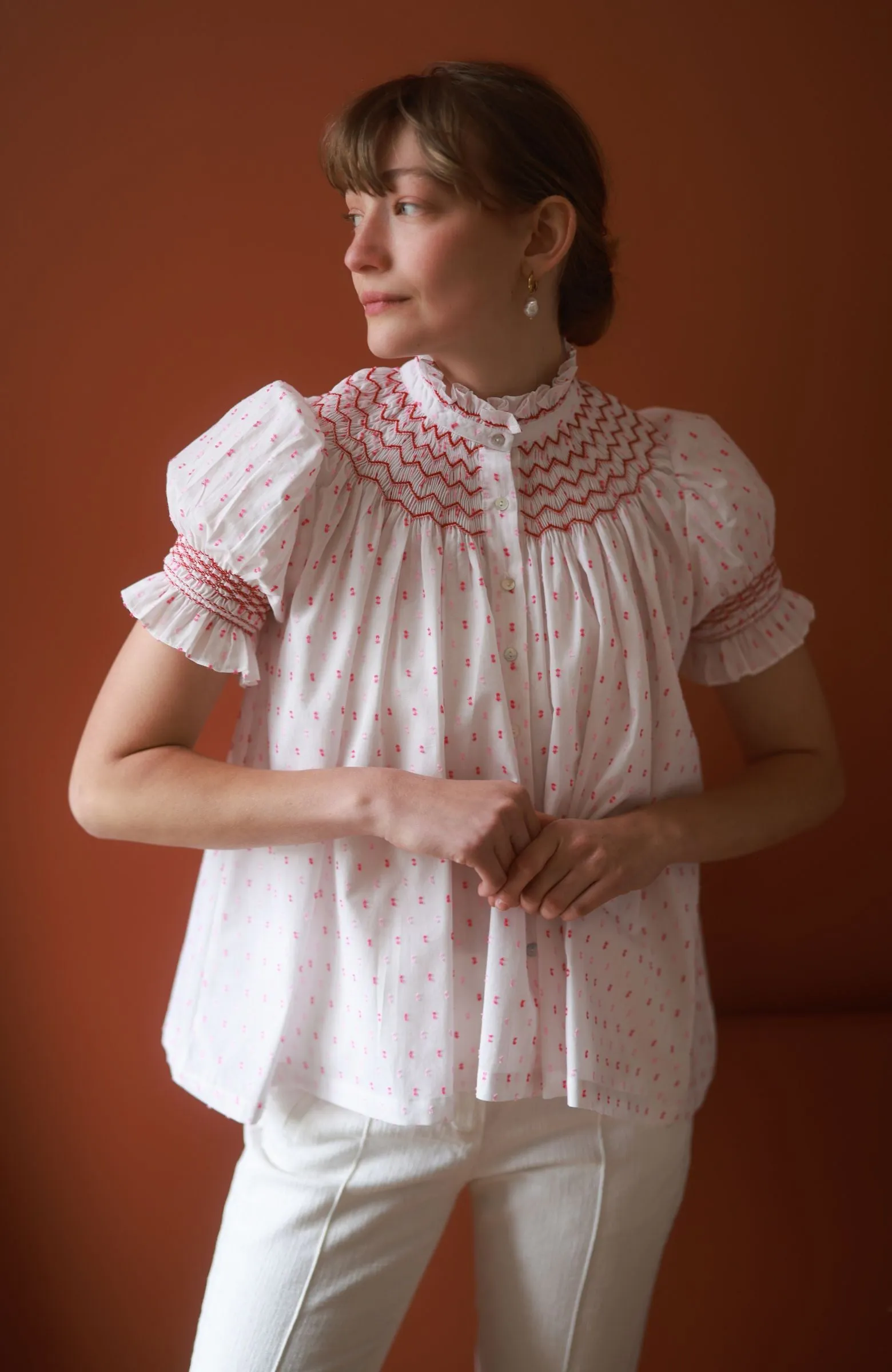 Scholl Blouse Valentine Ditsy with Big Love Hand Smocking Edition 58 sold by Smock London product image thumbnail 3