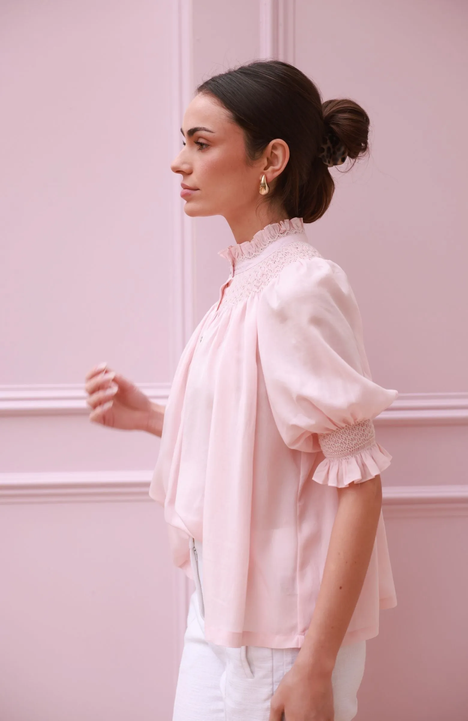 Scholl Summer Blouse Seashell Cotton Voile with Milk Hand Smocking Edition 67 sold by Smock London product image thumbnail 5