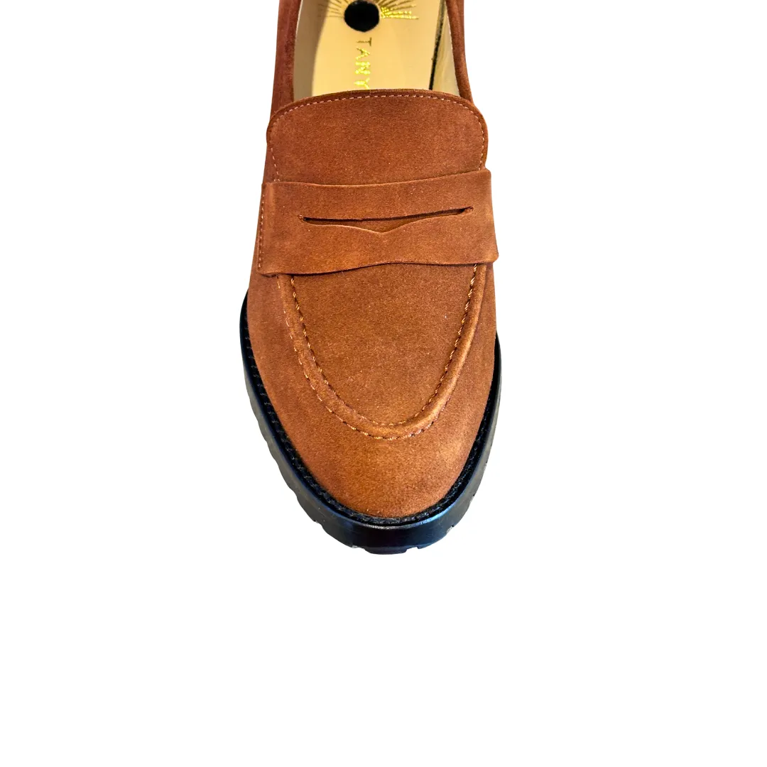 Emma Tobacco Loafer in Soft Nubuck for Removeable Heels sold by Tanya Heath product image thumbnail 5