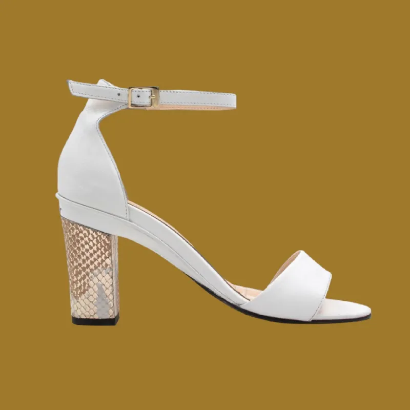 Deyi White Sandal with Ankle Strap sold by Tanya Heath