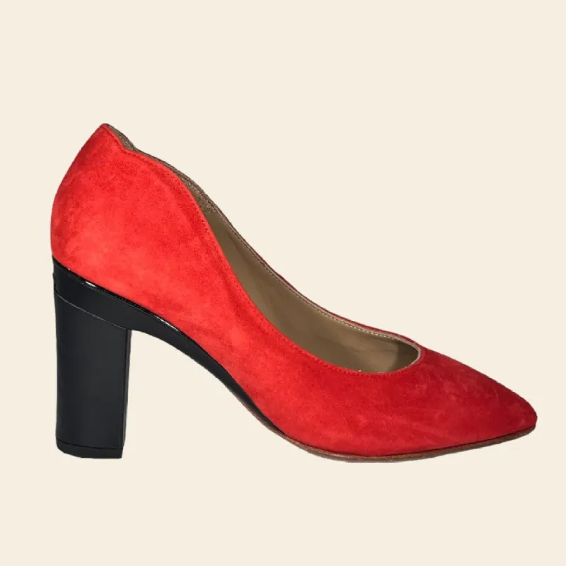 Valerie Poppy Red & Interchangeable Heels made by Tanya Heath