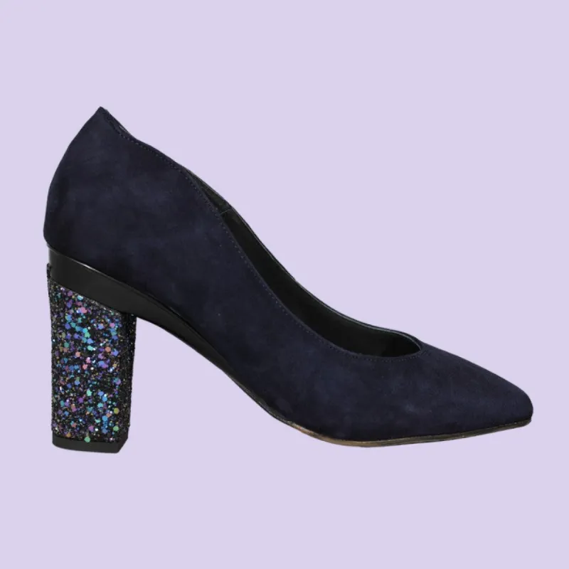 Valerie Blue Nubuck Pump sold by Tanya Heath