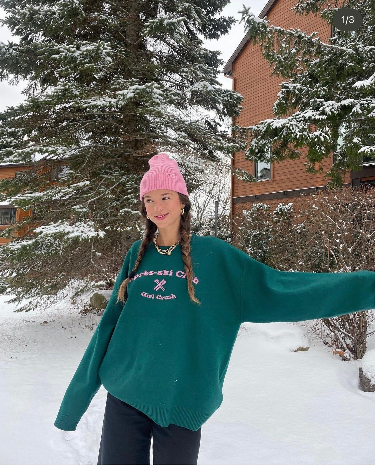 Après-Ski Club Sweater Pine sold by Girl Crush Gang product image thumbnail 2