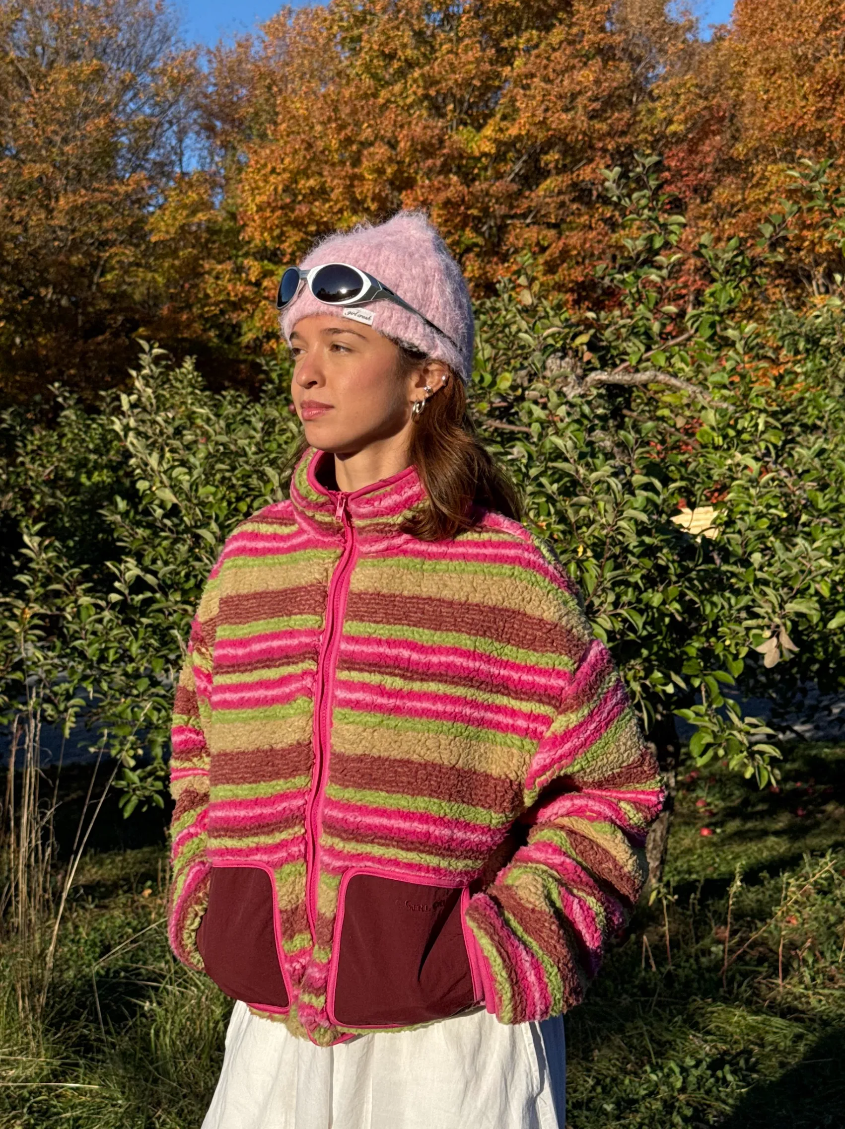 Matcha Strawberry Fleece Jacket sold by Girl Crush Gang