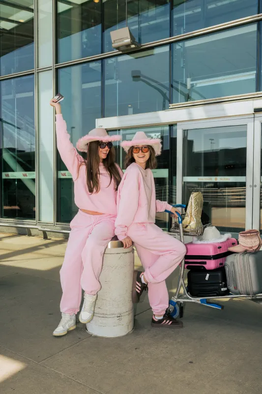 The pink Everyday jogger set sold by Girl Crush Gang