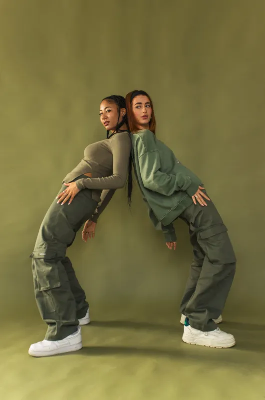 Straight leg cargo pants sold by Girl Crush Gang