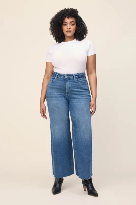 ICN PLUS - CROPPED WIDE LEG JEANS | CROSSROADS sold by Warp + Weft