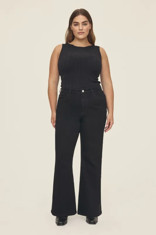 NAO STRETCH PLUS - HIGH RISE BOOTCUT JEANS | JET BLACK sold by Warp + Weft