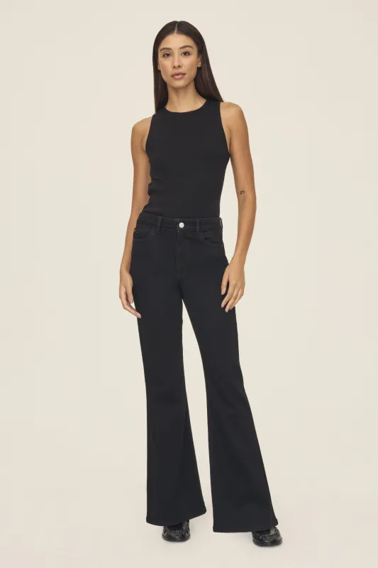 NAO STRETCH - HIGH RISE BOOTCUT JEANS  | JET BLACK sold by Warp + Weft