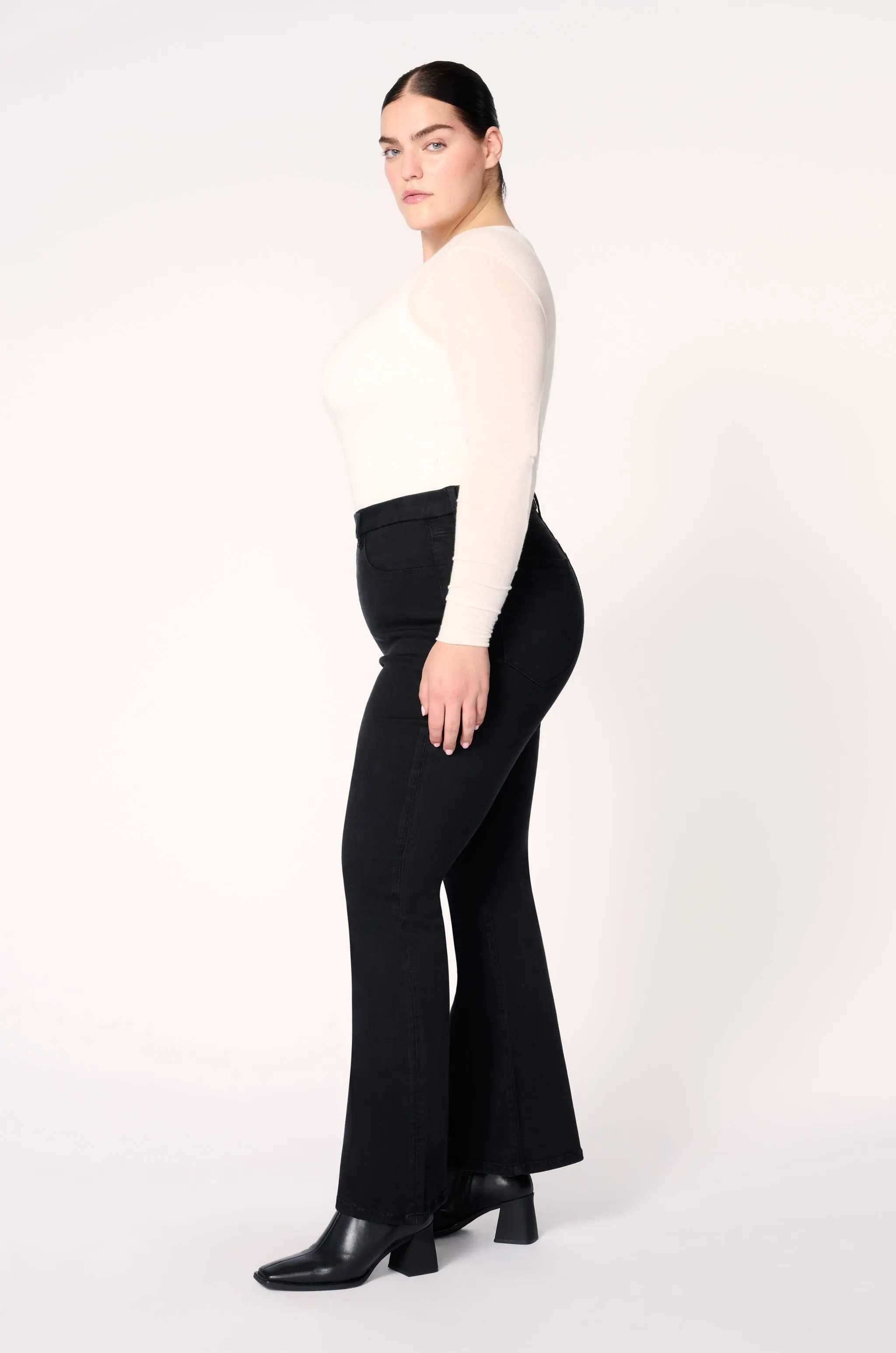 DXB PLUS PULL ON - FLARE | JET BLACK sold by Warp + Weft product image thumbnail 3