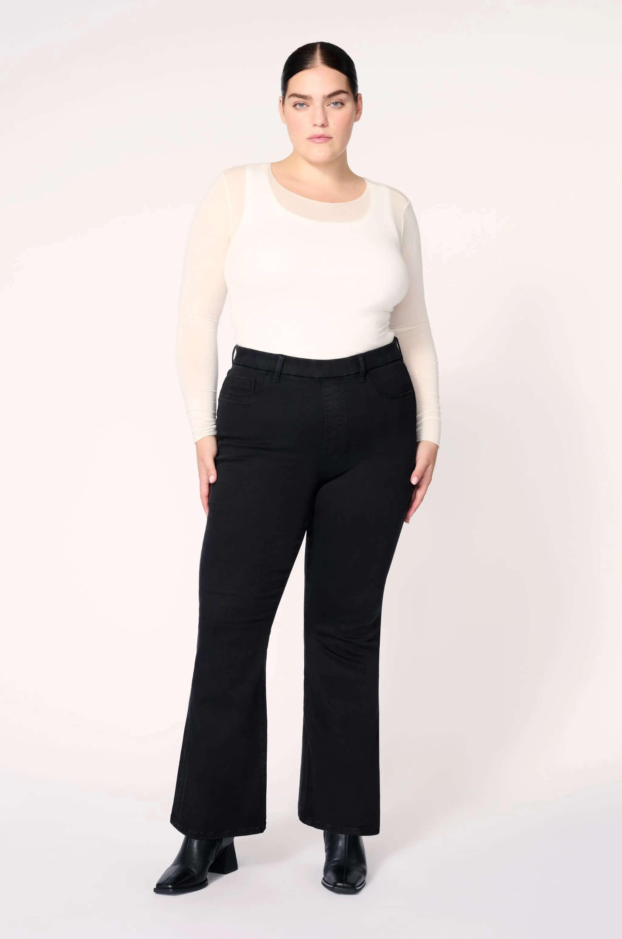 DXB PLUS PULL ON - FLARE | JET BLACK sold by Warp + Weft product image thumbnail 2