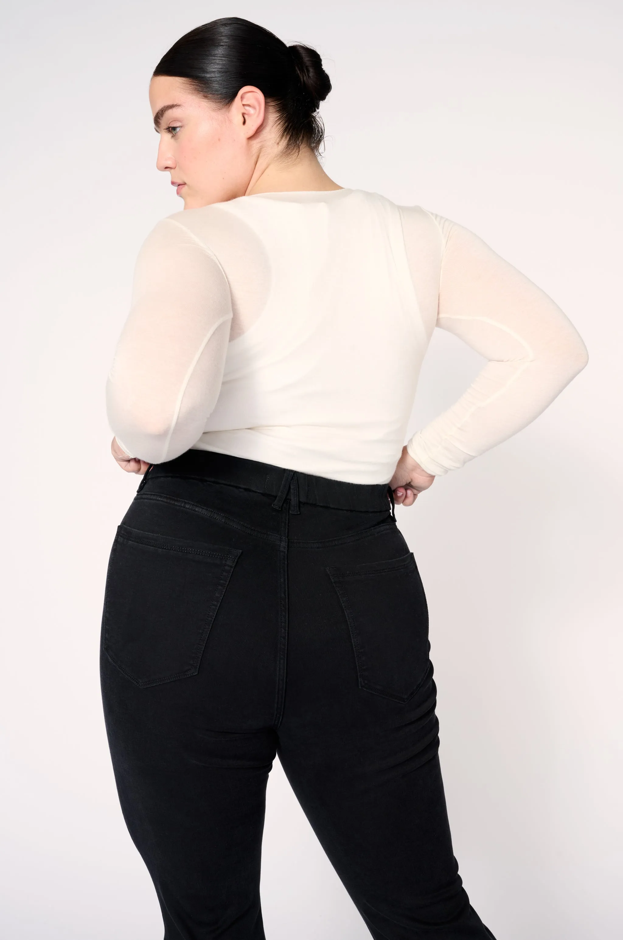 DXB PLUS PULL ON - FLARE | JET BLACK sold by Warp + Weft product image thumbnail 5