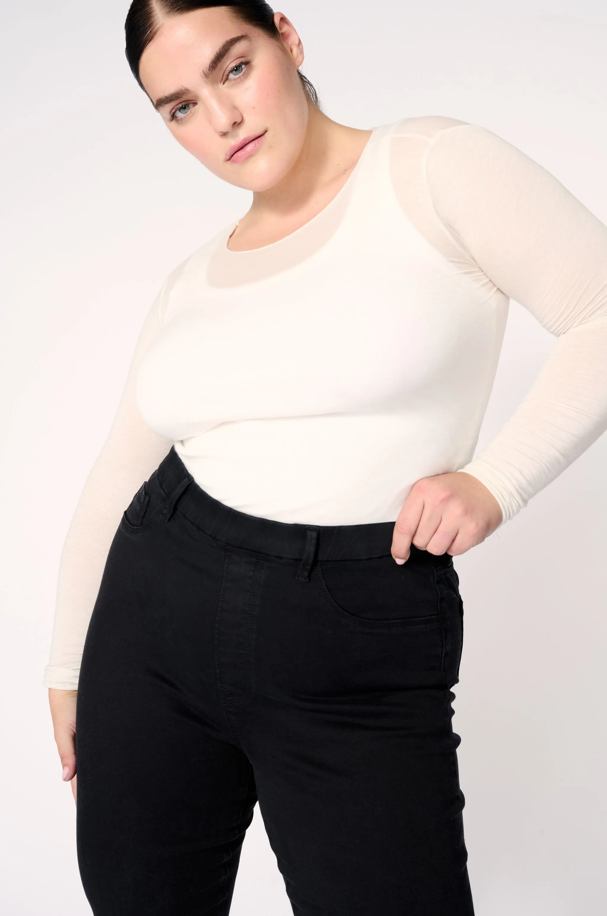 DXB PLUS PULL ON - FLARE | JET BLACK sold by Warp + Weft