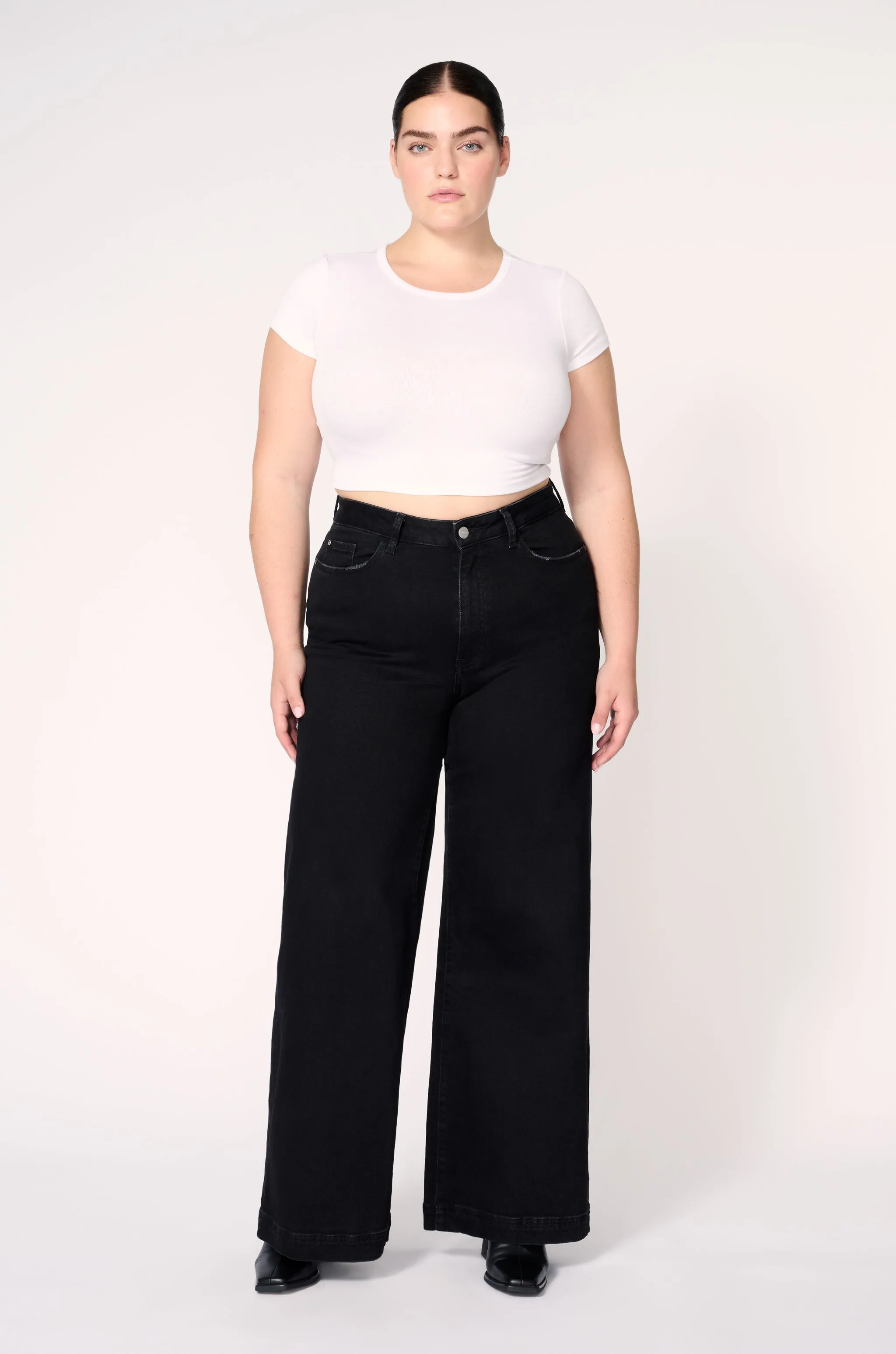 NCE PLUS - WIDE LEG JEANS | INKWELL sold by Warp + Weft