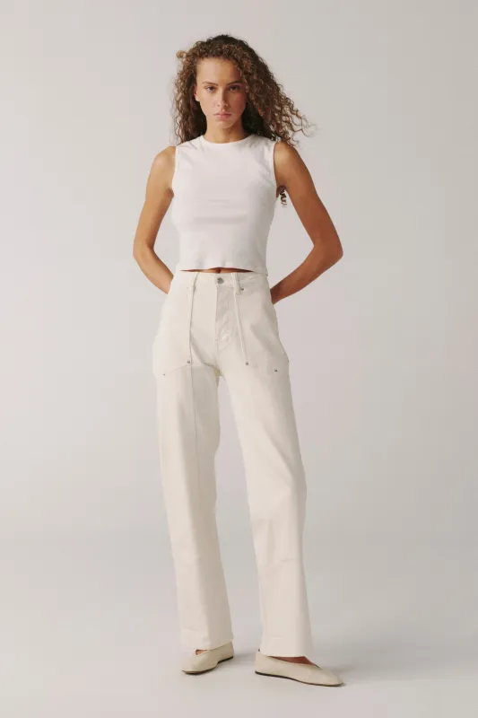 SAT - 90'S UTILITY STRAIGHT JEANS | ECRU made by Warp + Weft