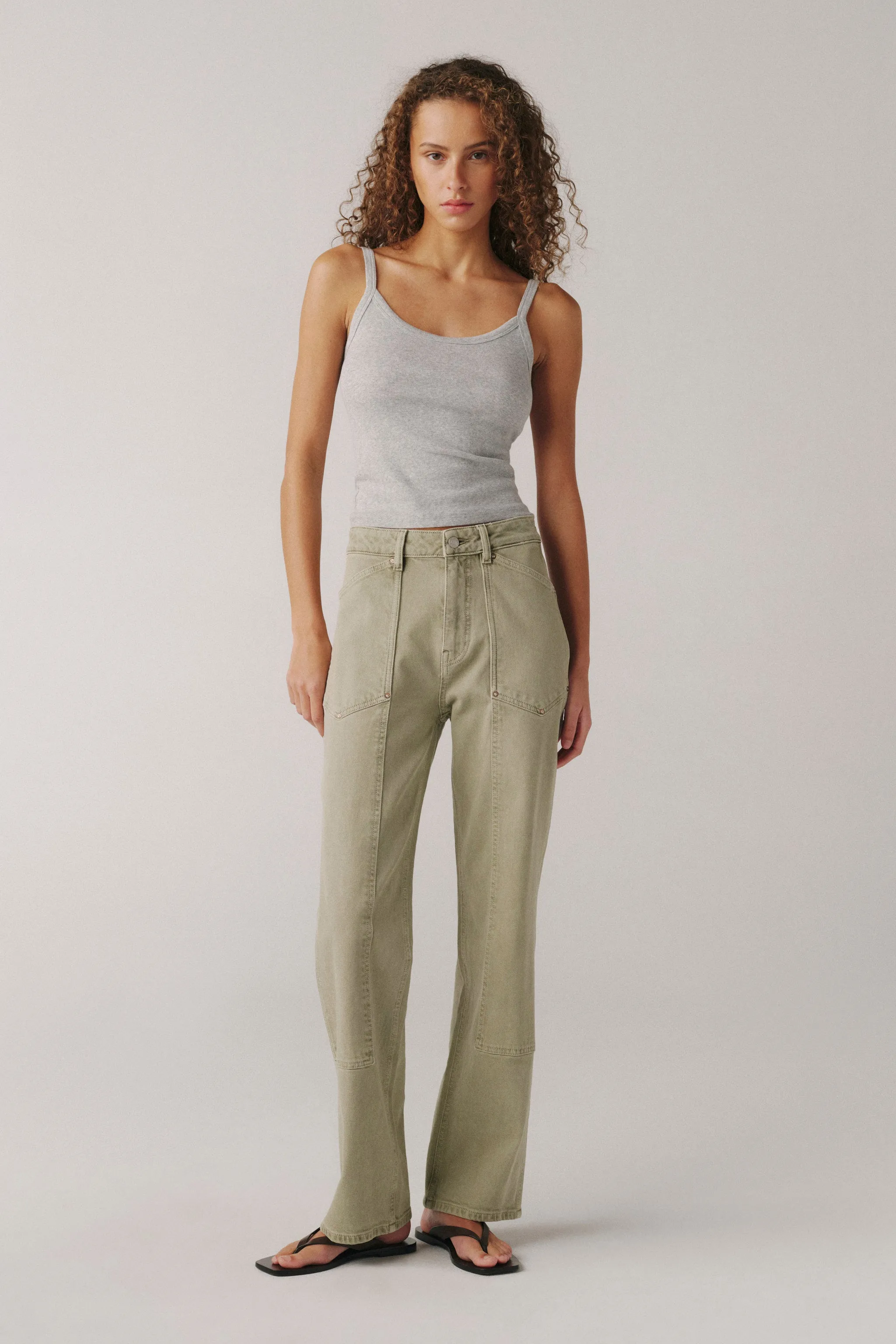 SAT - 90'S UTILITY STRAIGHT JEANS | LAUREL GREEN sold by Warp + Weft product image thumbnail 5