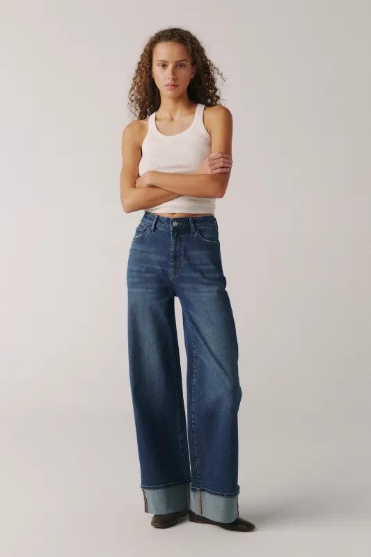 NCE - WIDE LEG JEANS | DOUBLE CUFF made by Warp + Weft