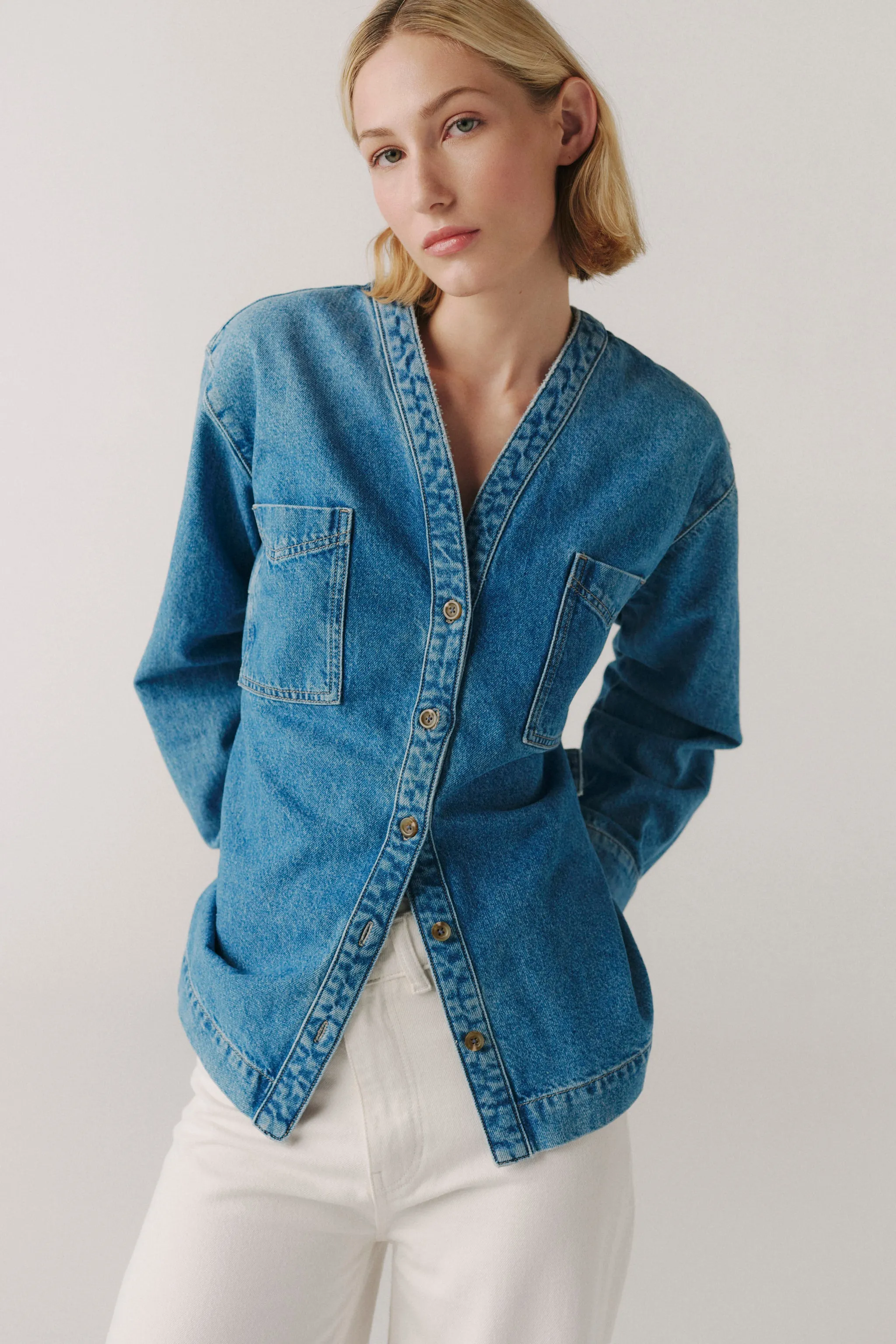 THE NEW YORKER DENIM SHIRT | CALIFORNIA SUN sold by Warp + Weft