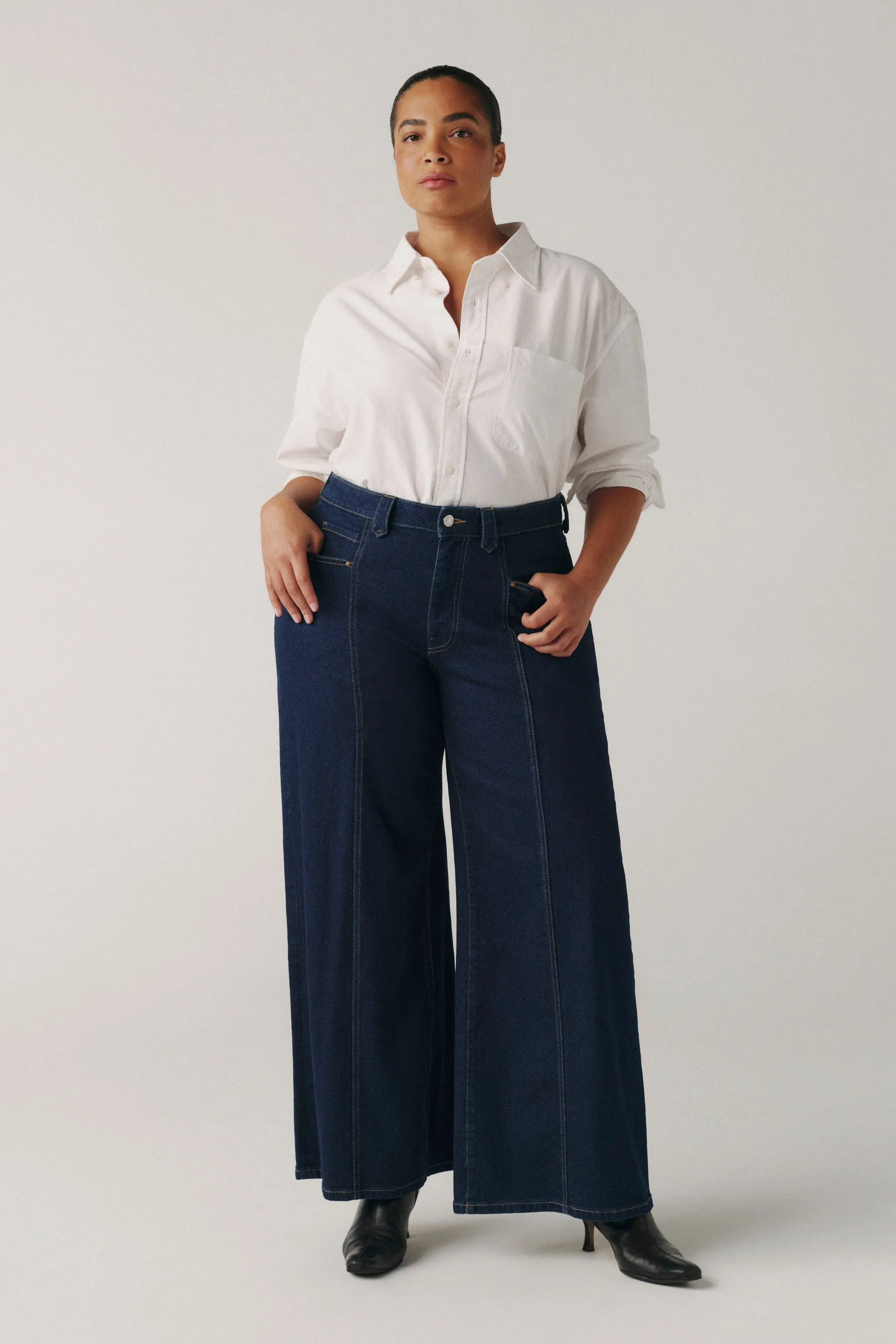 NCE PLUS - WIDE LEG JEANS | NIGHT LIFE sold by Warp + Weft