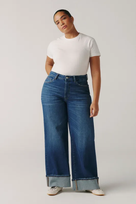 NCE PLUS - WIDE LEG JEANS | DOUBLE CUFF made by Warp + Weft