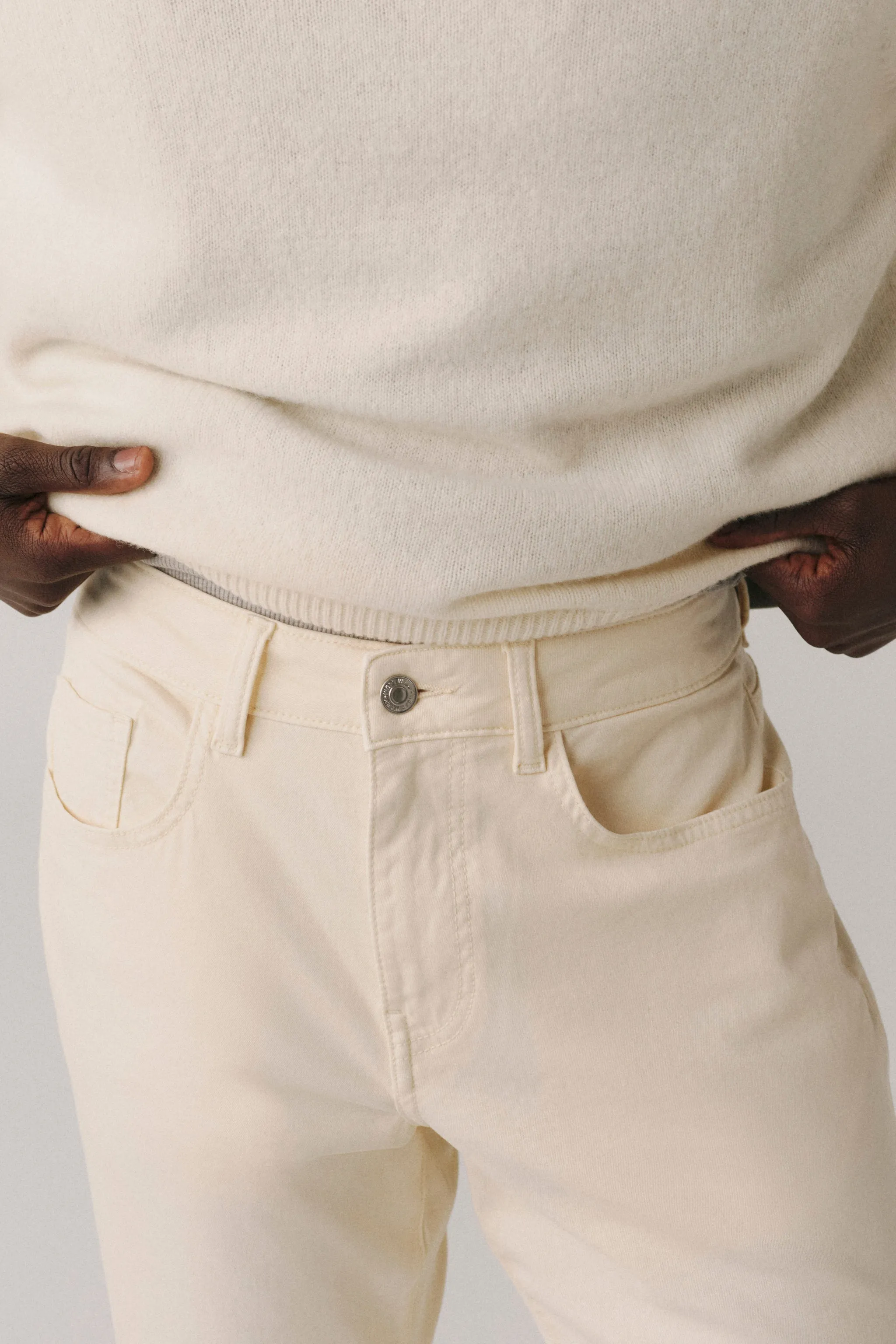 AMS - TWILL SLIM PANTS | BIRCH sold by Warp + Weft product image thumbnail 4