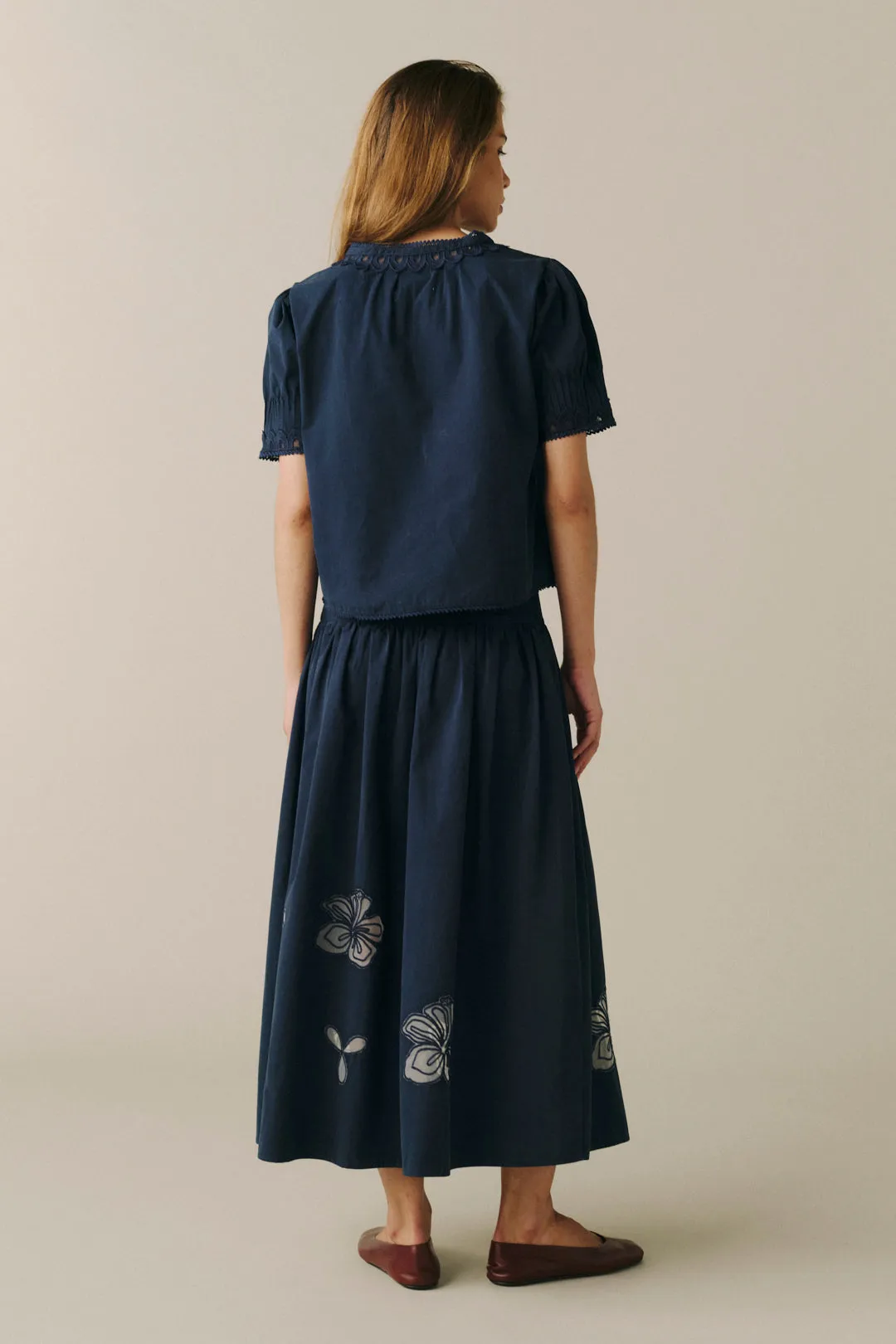 THE LONESTAR - MIDI SKIRT | NAVY sold by Warp + Weft product image thumbnail 3