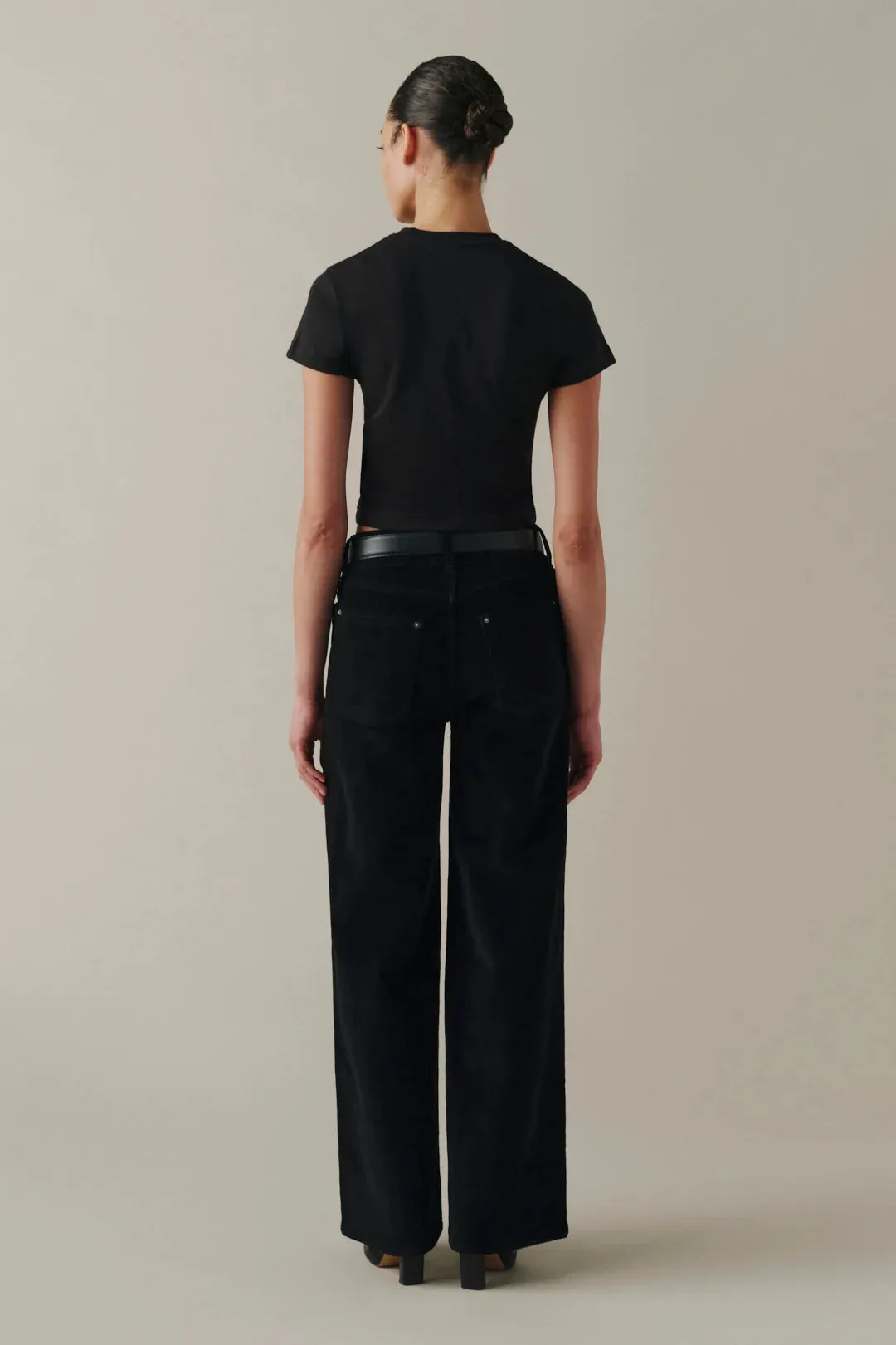 NCE - WIDE LEG CORDUROY PANTS | NOIR sold by Warp + Weft product image thumbnail 4