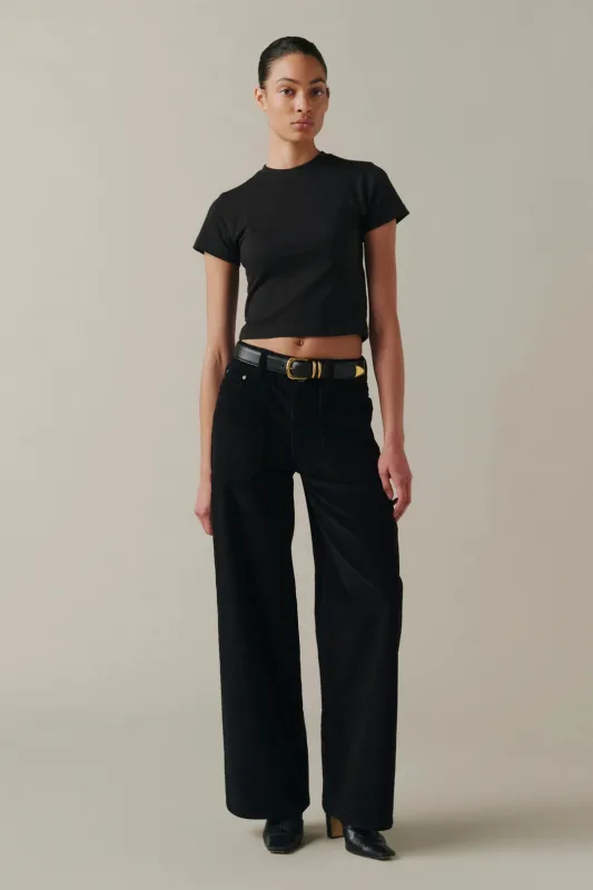 NCE - WIDE LEG CORDUROY PANTS | NOIR made by Warp + Weft