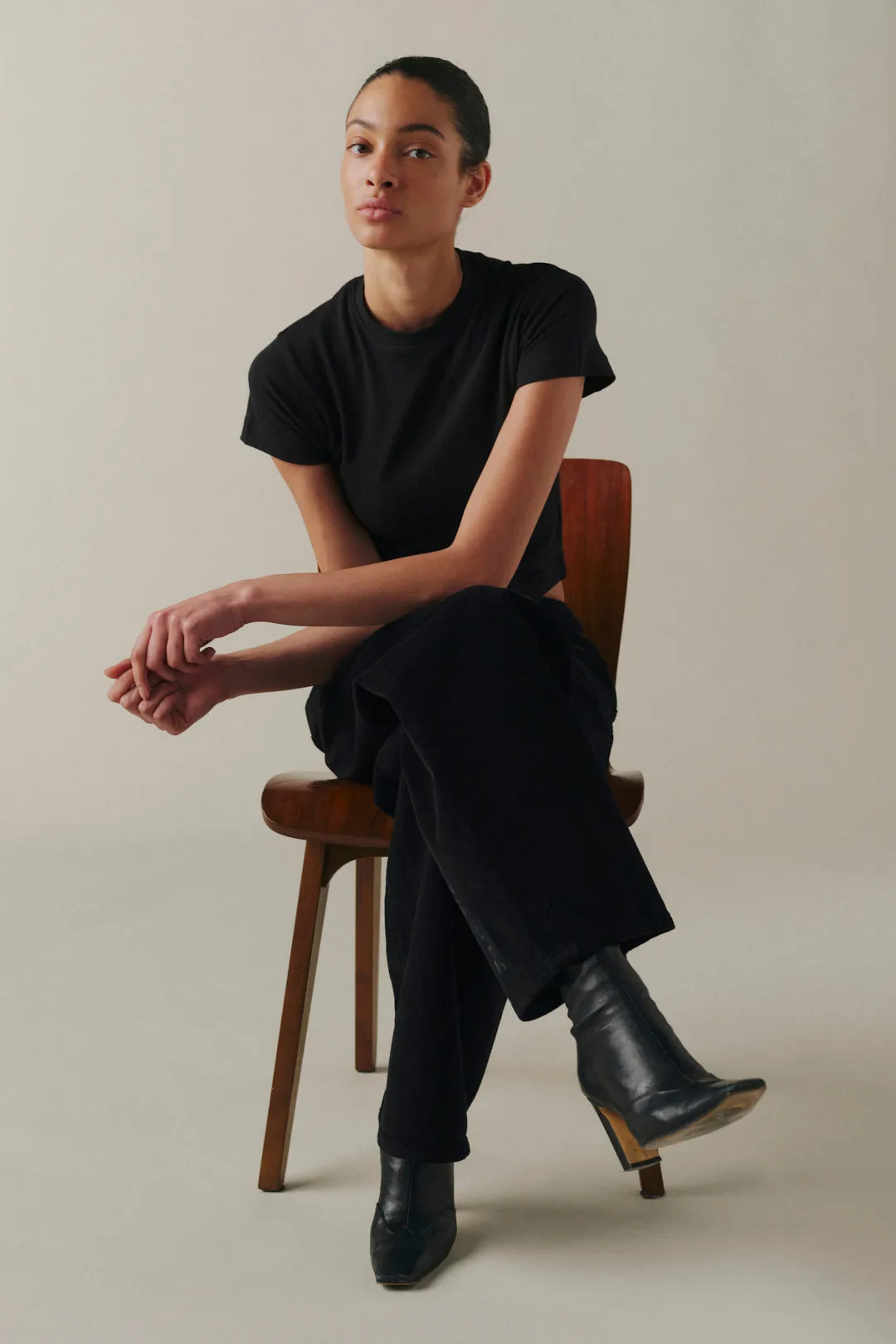 NCE - WIDE LEG CORDUROY PANTS | NOIR sold by Warp + Weft product image thumbnail 5