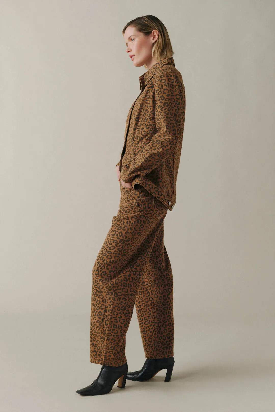 BNA - SOFT CURVE BARREL TWILL PANTS | LEOPARD sold by Warp + Weft product image thumbnail 2