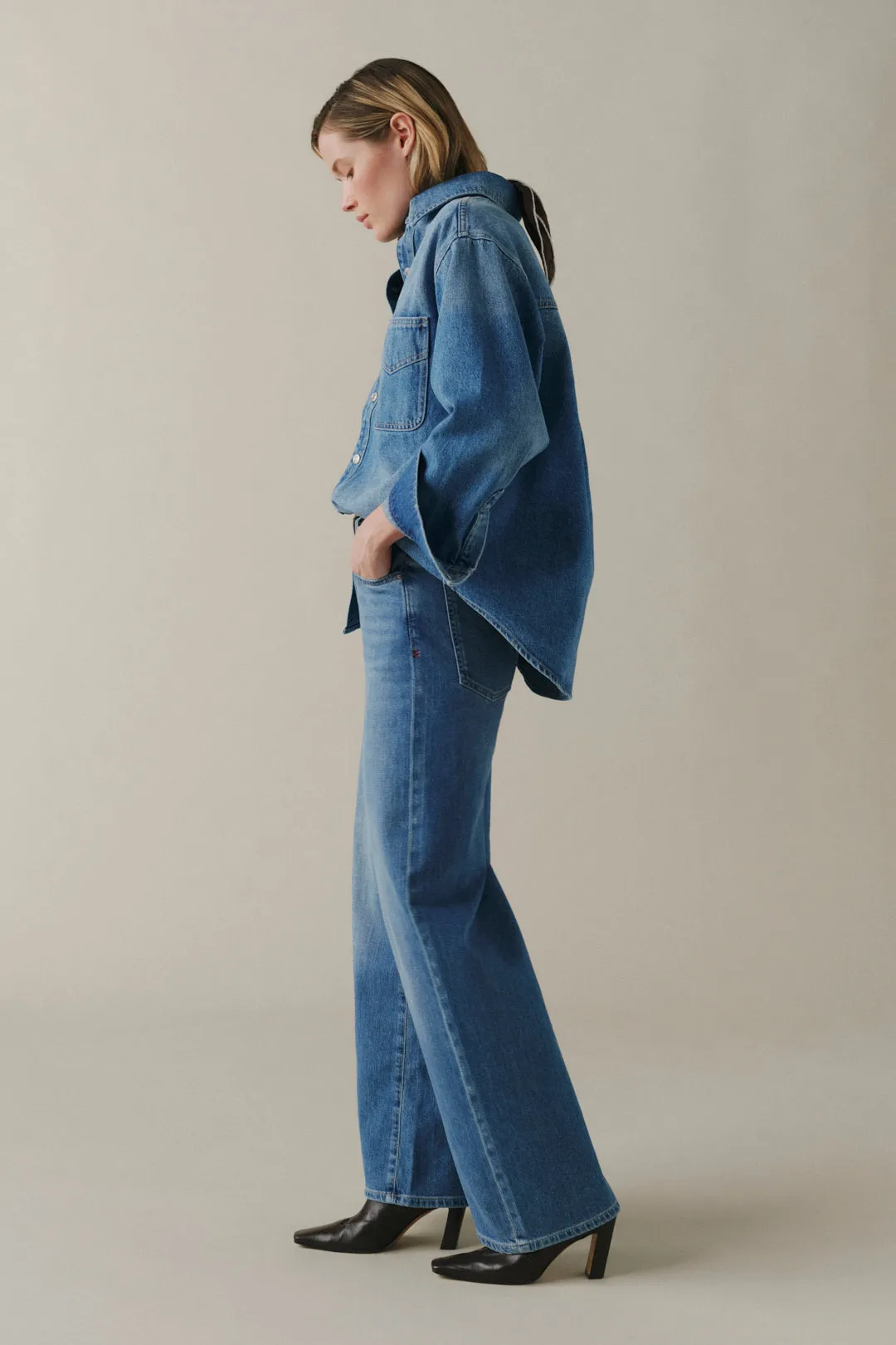 NCE - WIDE LEG JEANS | BLUE MIST sold by Warp + Weft product image thumbnail 3