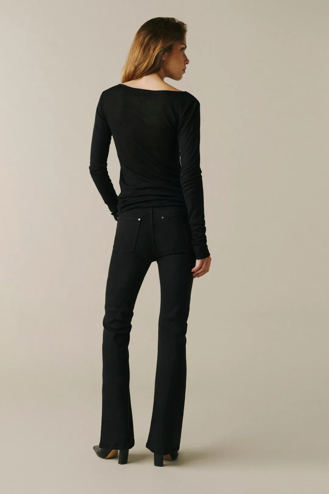 THE AUSTIN - STRETCH BOOTCUT JEANS | BLACK OUT sold by Warp + Weft product image thumbnail 2