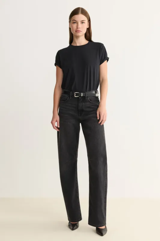 BNA - SOFT CURVE BARREL JEANS | IN THE NIGHT sold by Warp + Weft