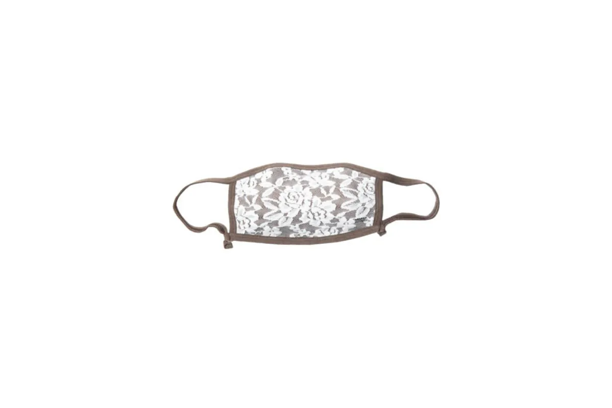 COFFEE MASK WITH WHITE LACE - ADULT FACE MASK sold by FREED