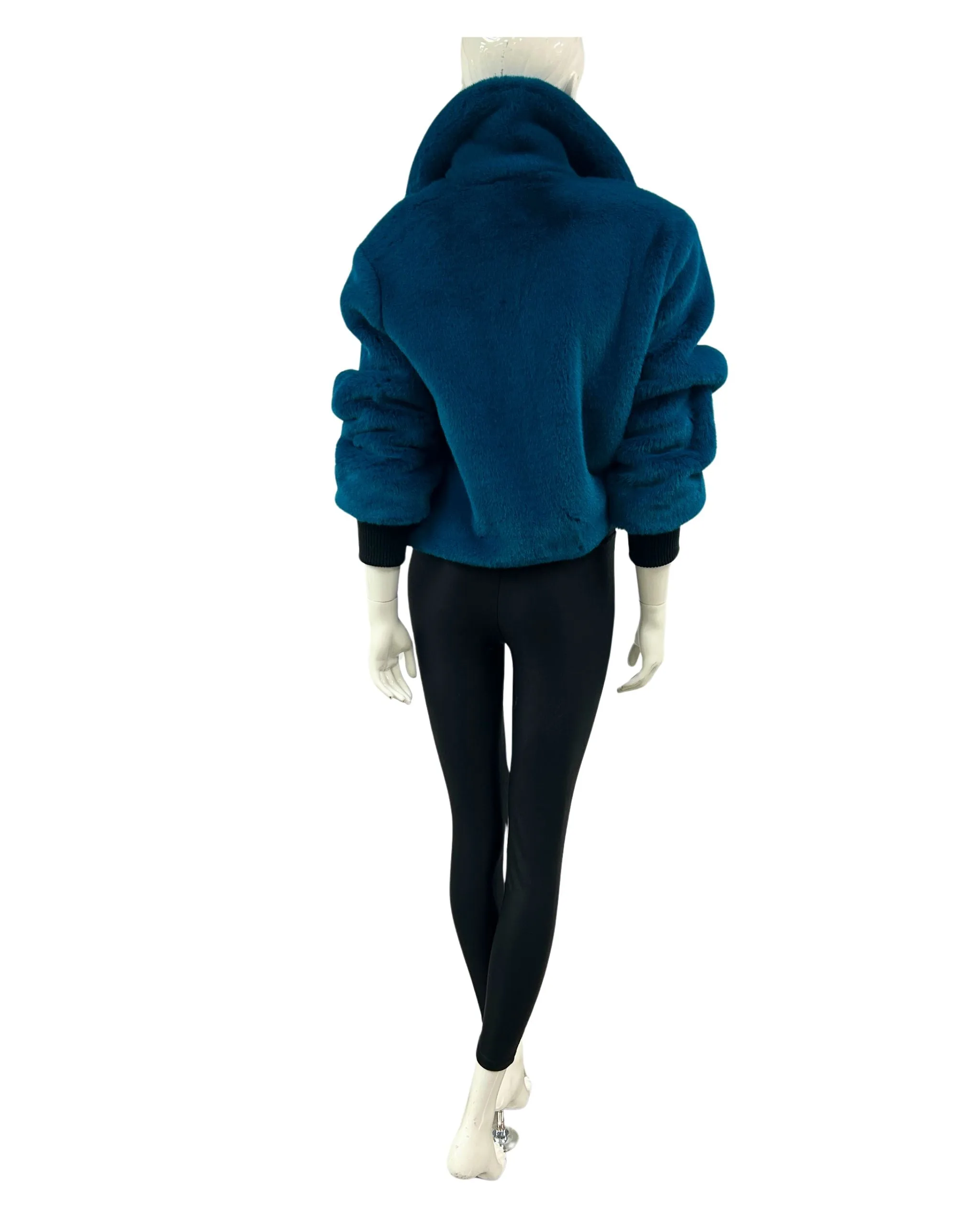 Cropped Faux Fur Jacket - Peacock sold by FREED product image thumbnail 2