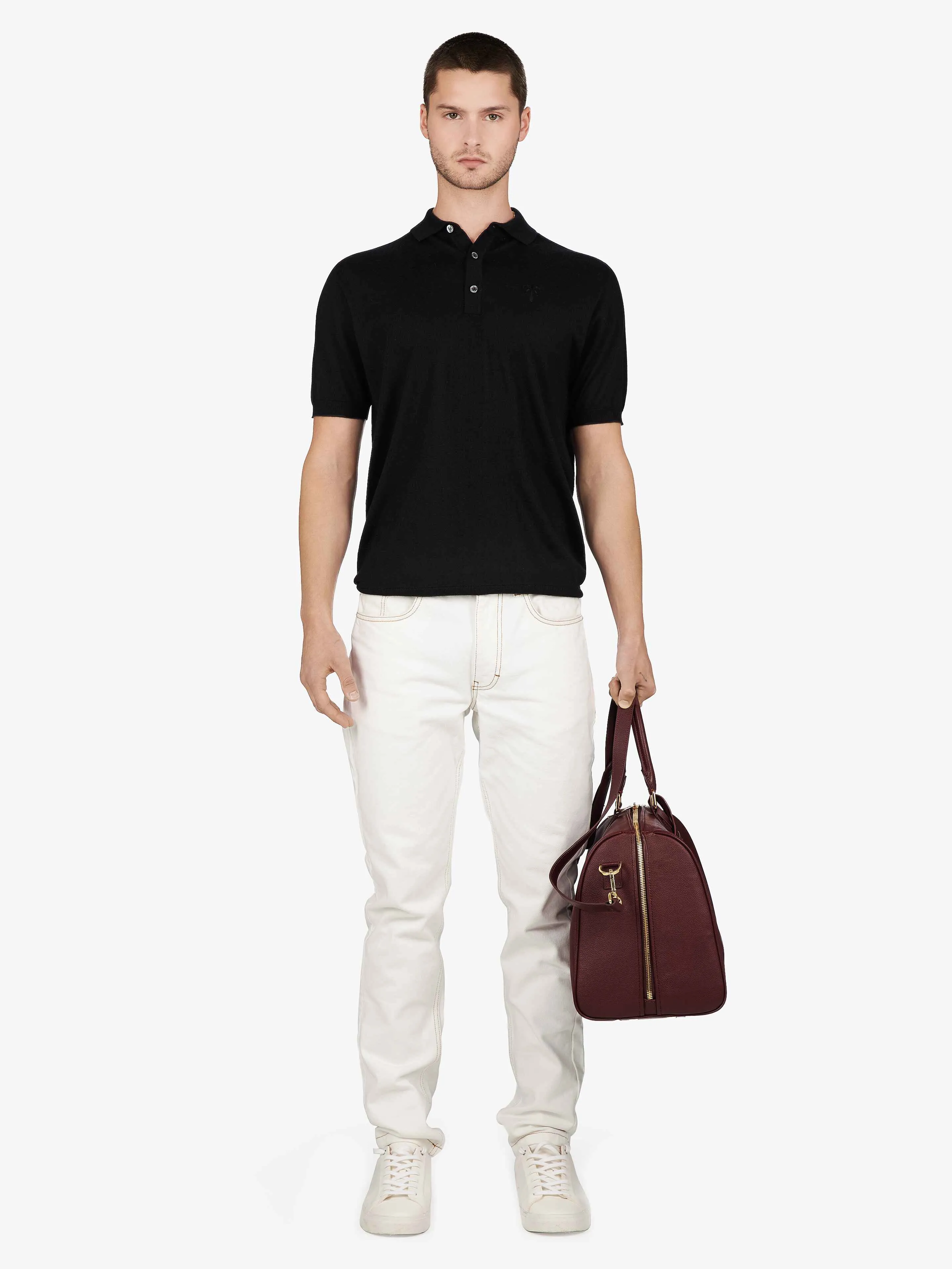 BLACK AMALFI SHORT SLEEVE POLO sold by Place of Elms product image thumbnail 4