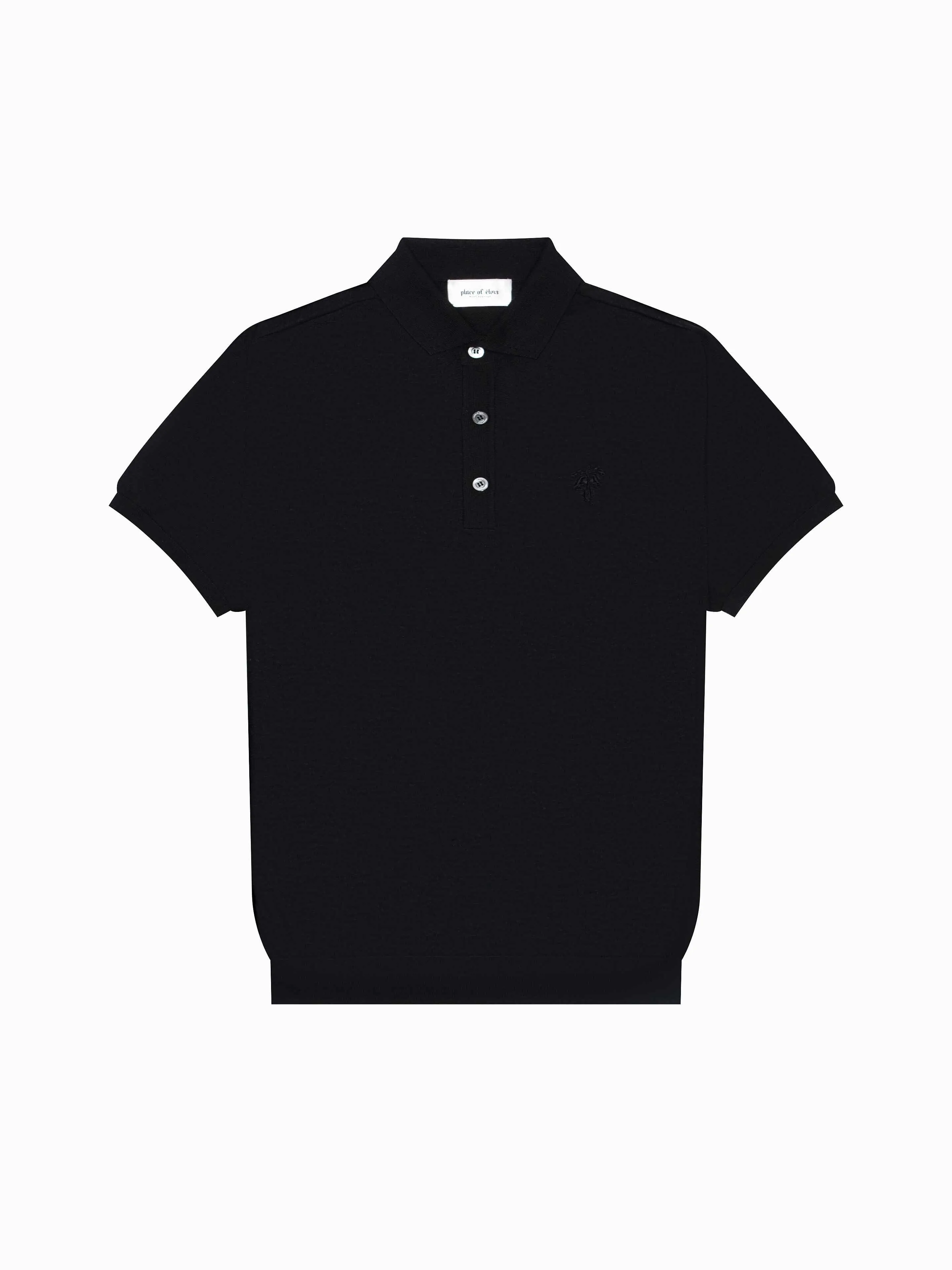 BLACK AMALFI SHORT SLEEVE POLO sold by Place of Elms