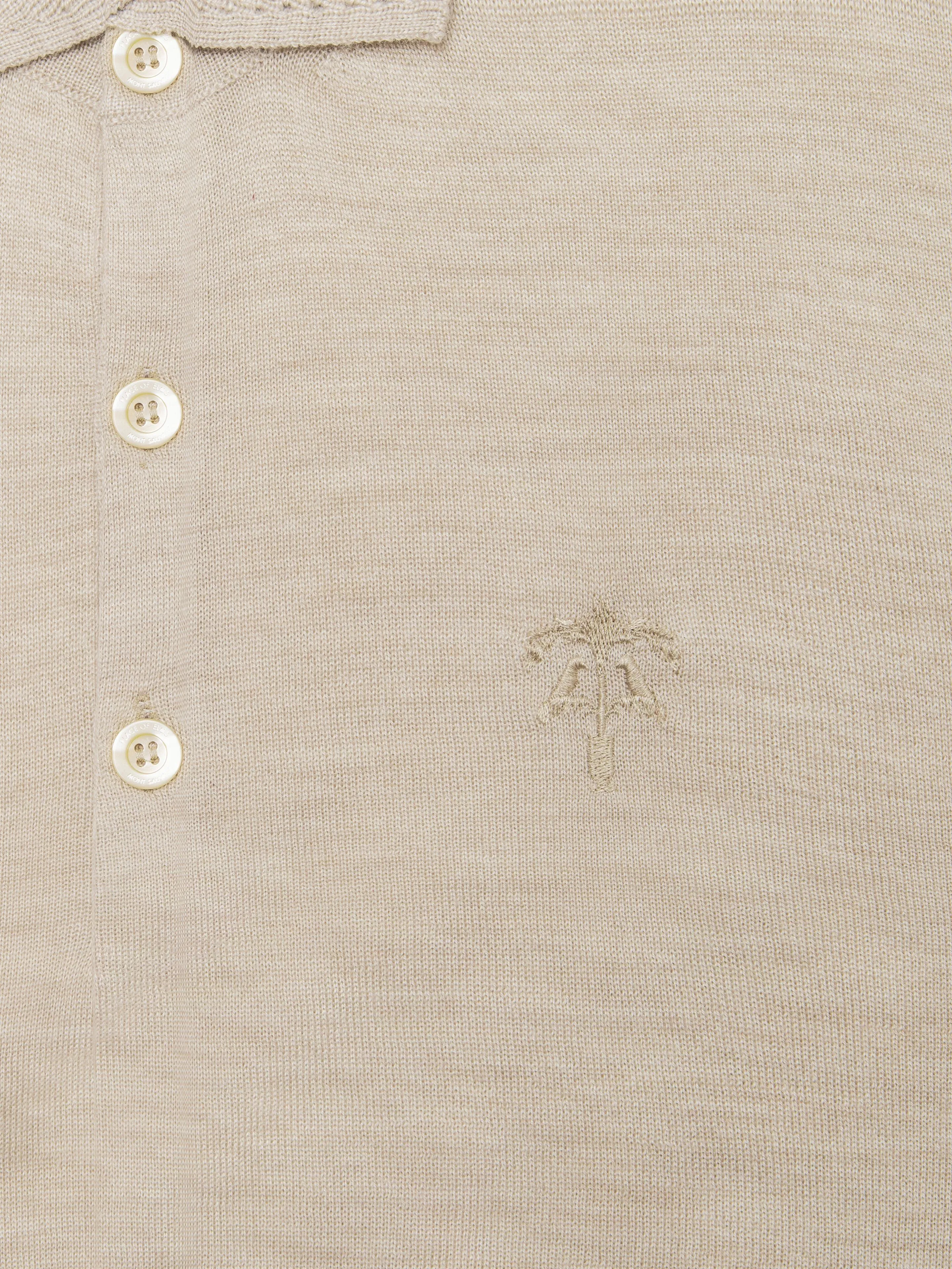 HAZELNUT AMALFI LONG SLEEVE POLO sold by Place of Elms product image thumbnail 2