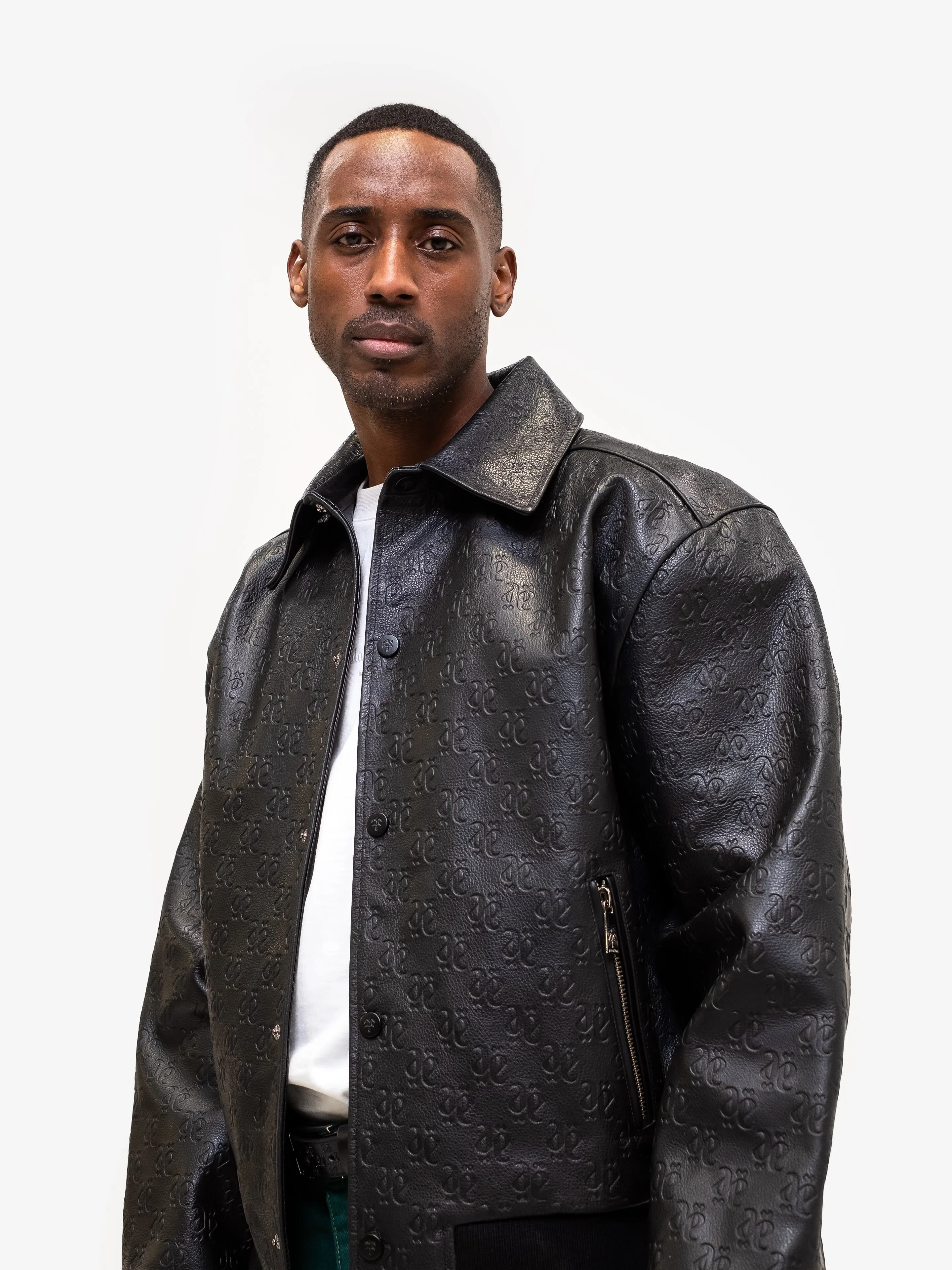 BLACK SAPPHIRE MONOLINK LEATHER BOMBER sold by Place of Elms product image thumbnail 3