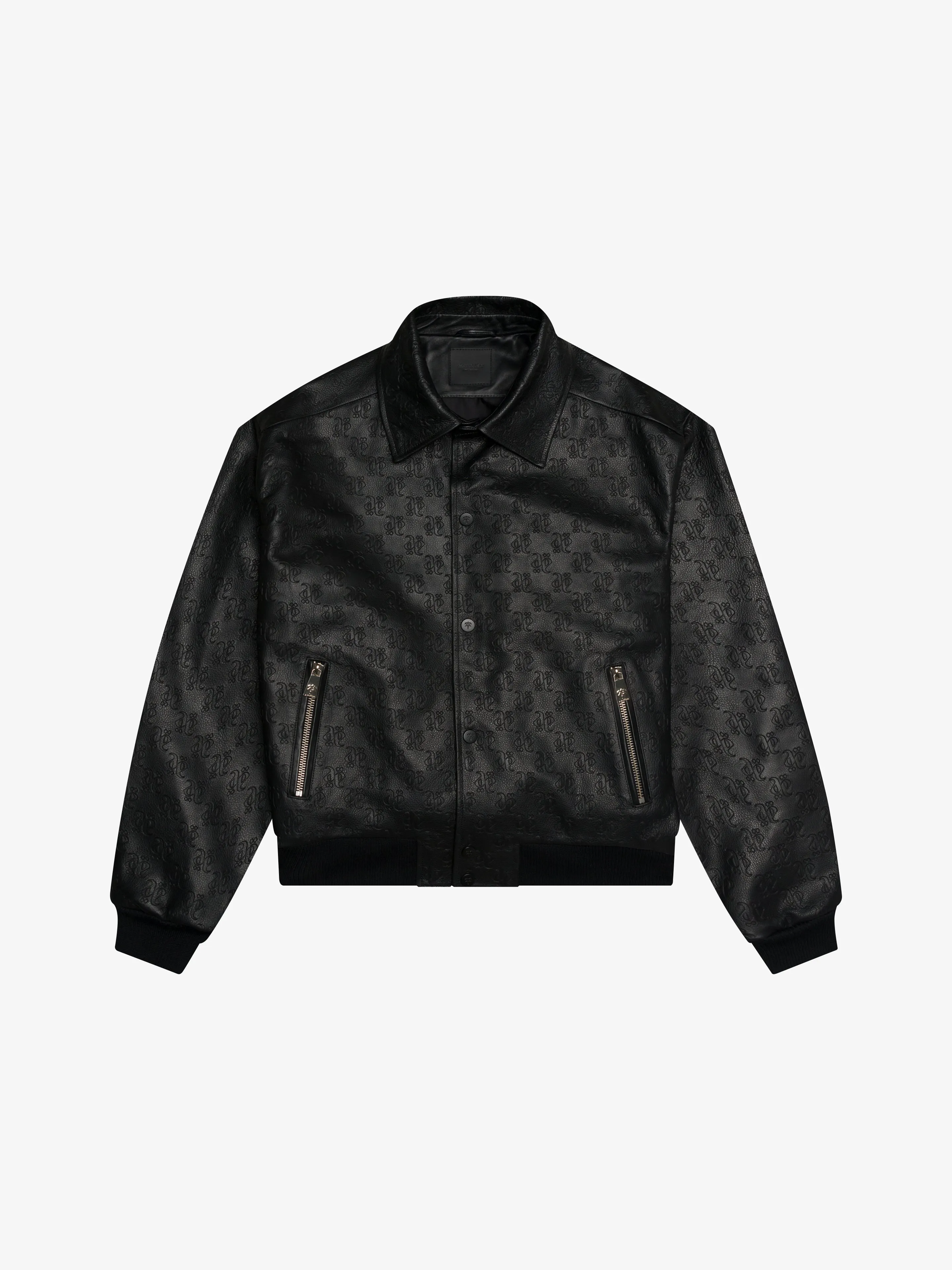 BLACK SAPPHIRE MONOLINK LEATHER BOMBER sold by Place of Elms