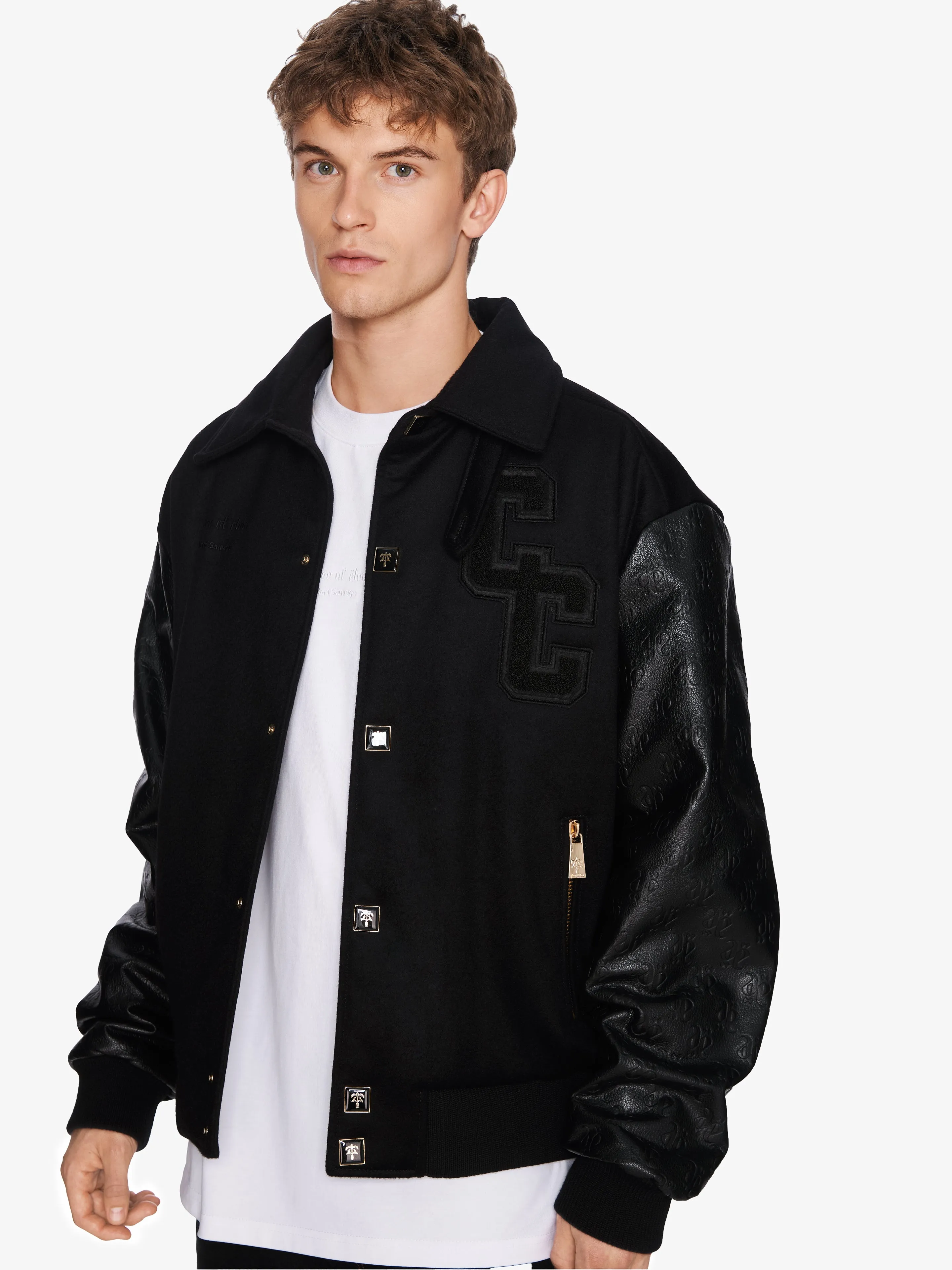 COLLECTIVE CONSCIOUSNESS VARSITY BOMBER BLACKOUT EDITION sold by Place of Elms product image thumbnail 3