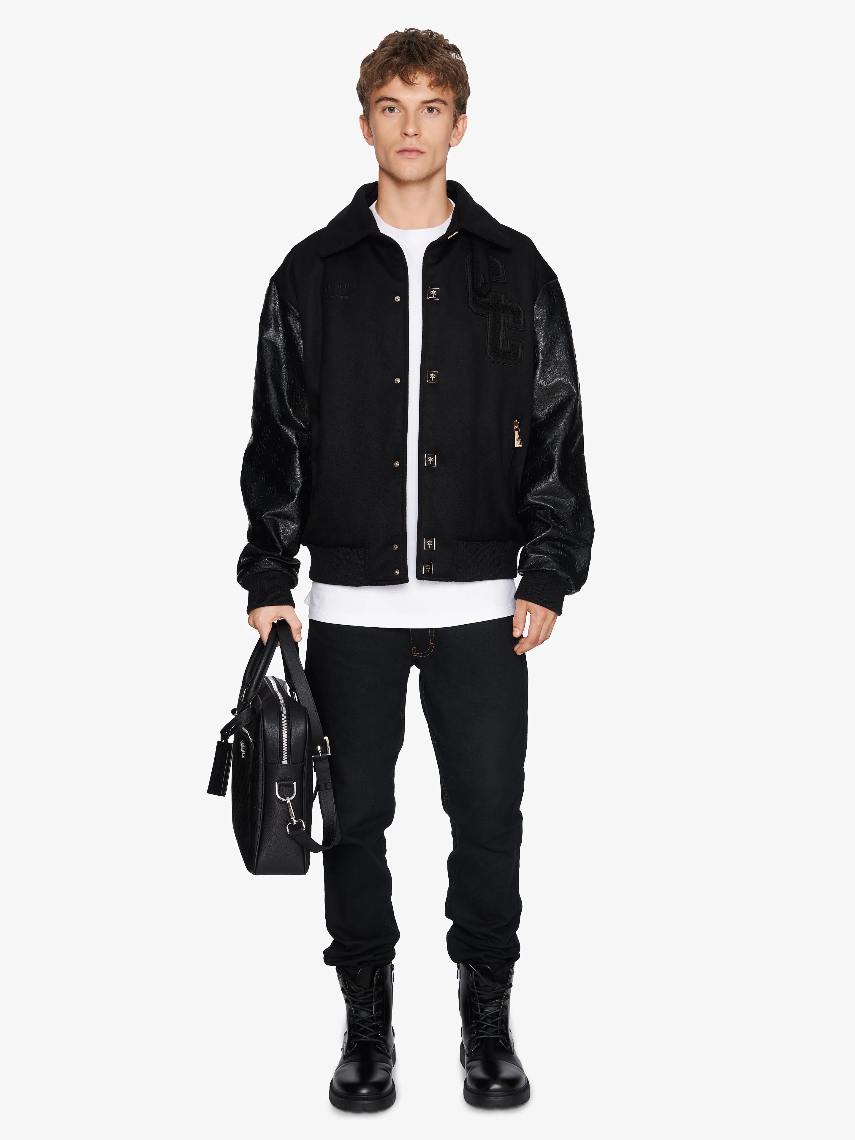 COLLECTIVE CONSCIOUSNESS VARSITY BOMBER BLACKOUT EDITION sold by Place of Elms product image thumbnail 4