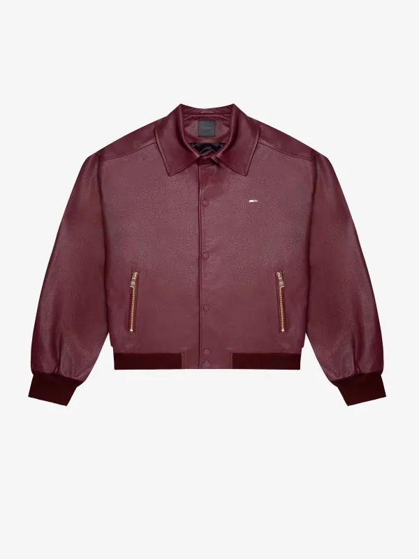RED DIAMOND LEATHER BOMBER sold by Place of Elms