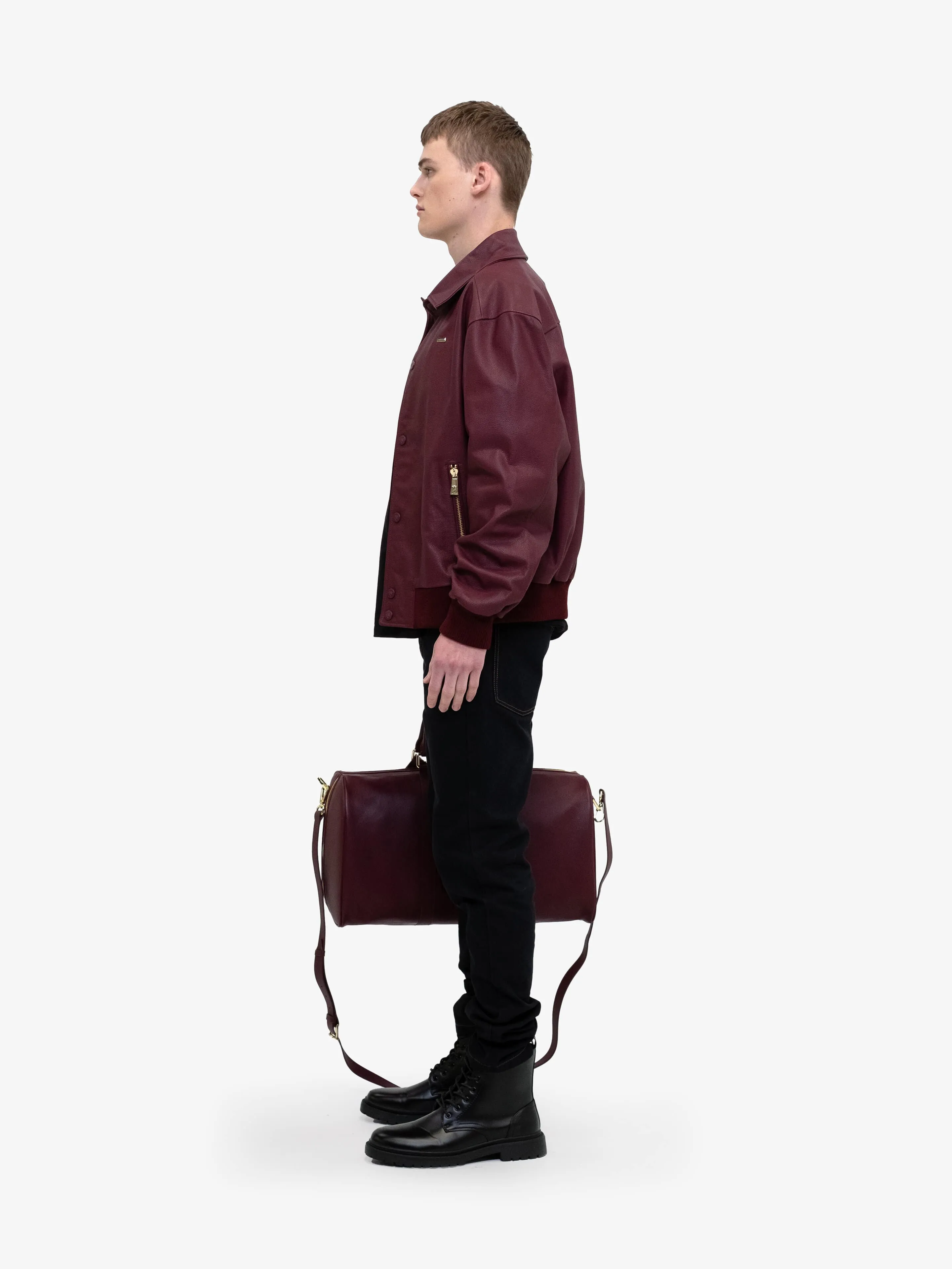 RED DIAMOND LEATHER BOMBER sold by Place of Elms product image thumbnail 5