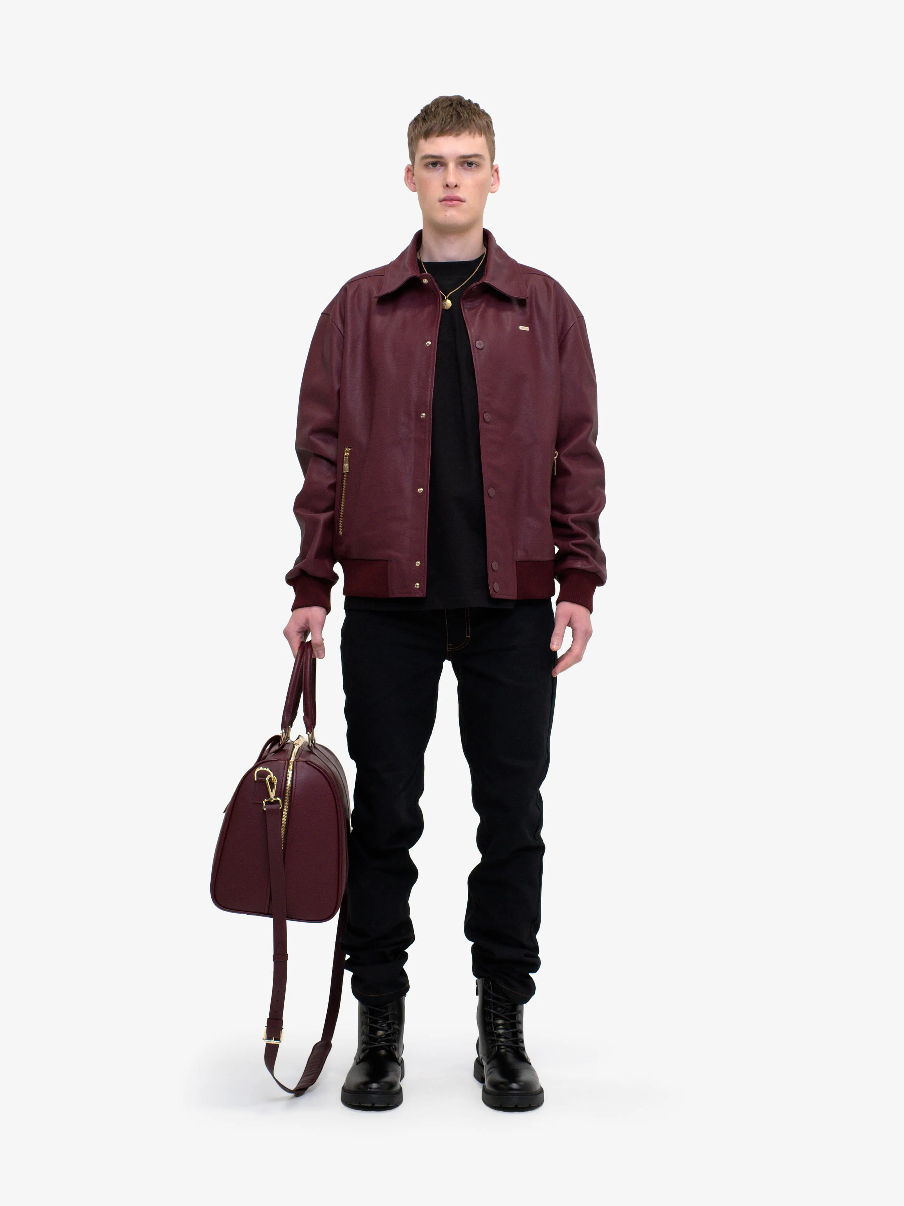 RED DIAMOND LEATHER BOMBER sold by Place of Elms product image thumbnail 4