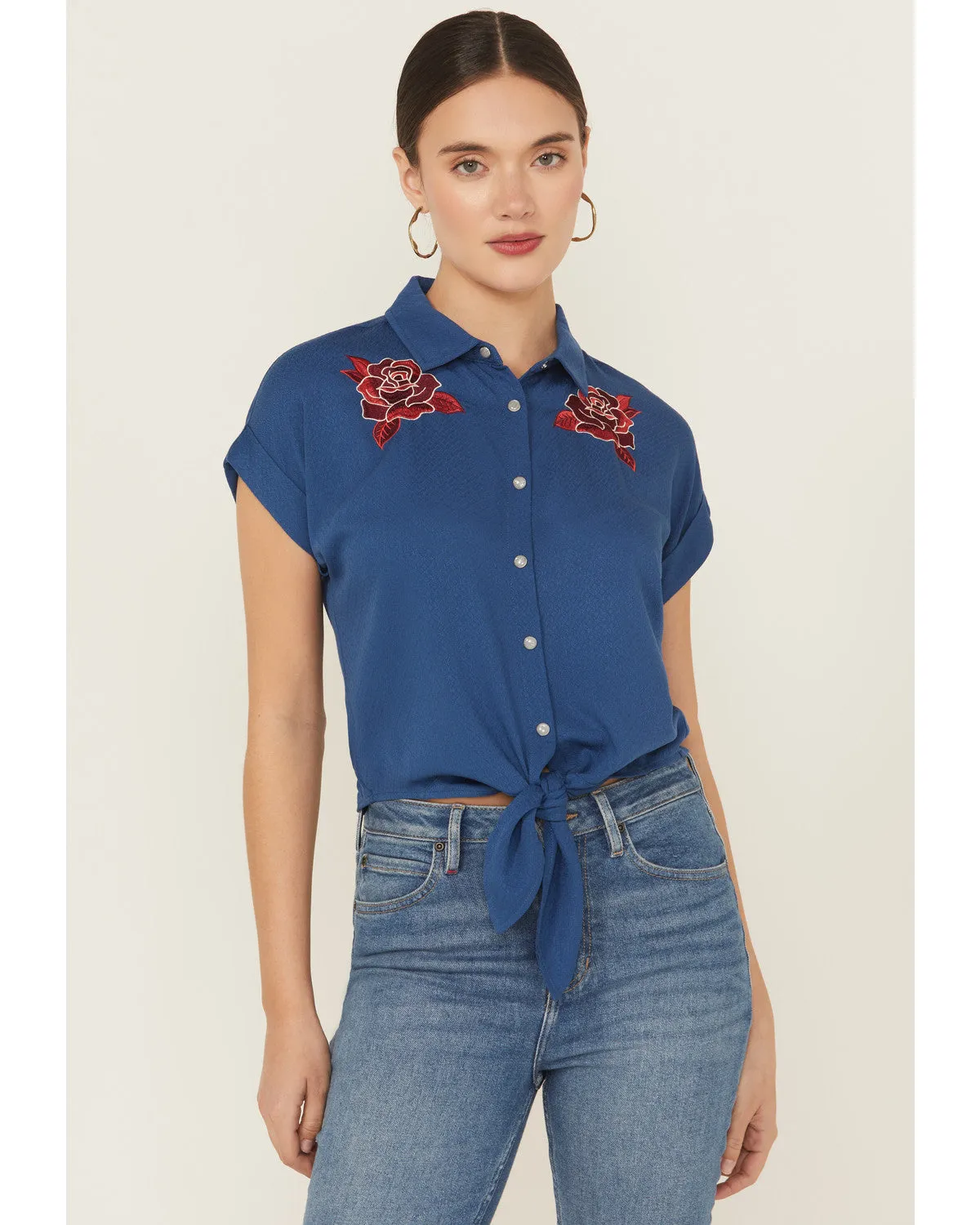 Roland Embroidered Tie-Front Camp Shirt sold by Idyllwind product image thumbnail 2